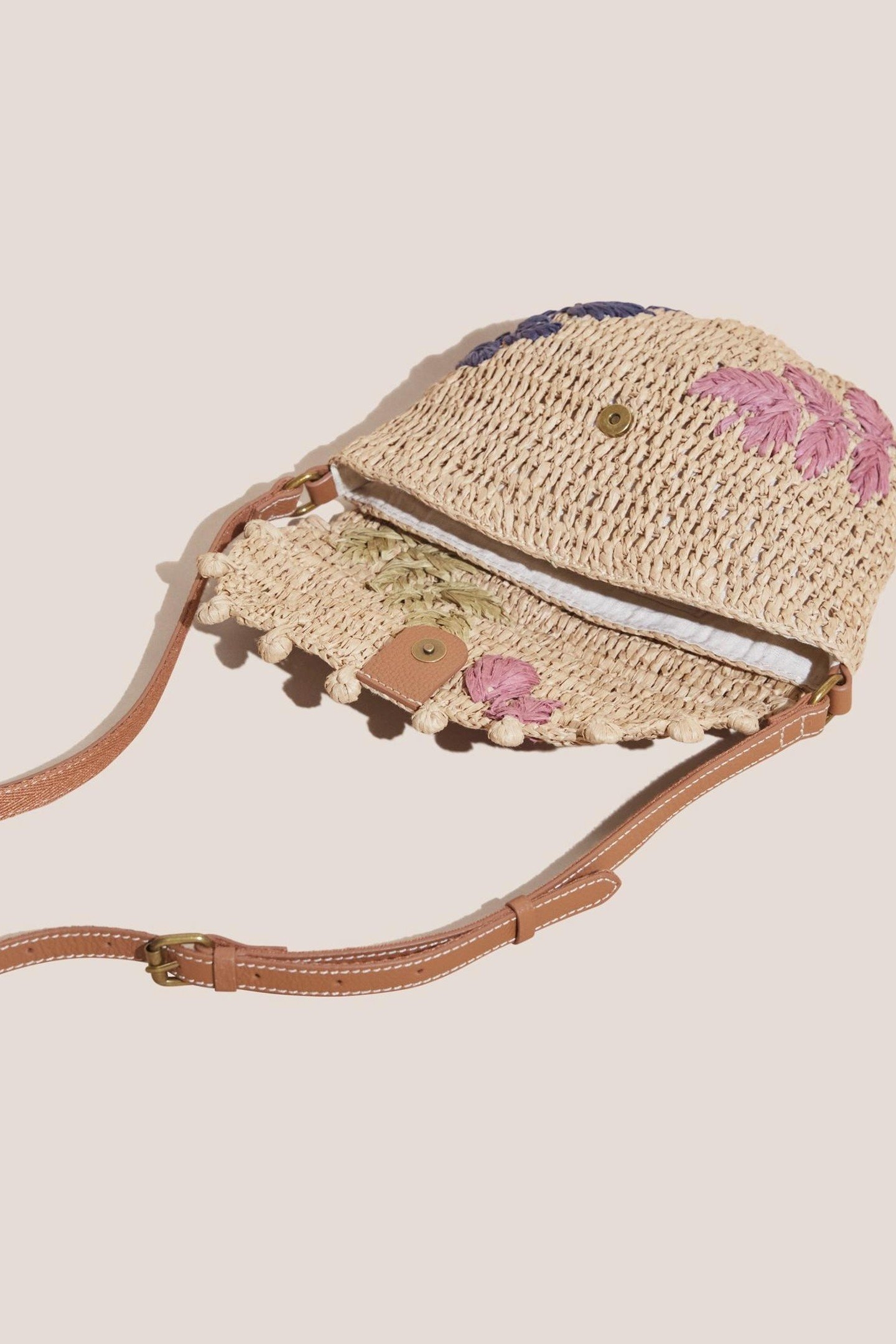 FLOWER STRAW MINI CROSSBODY NATURAL MULTI 4