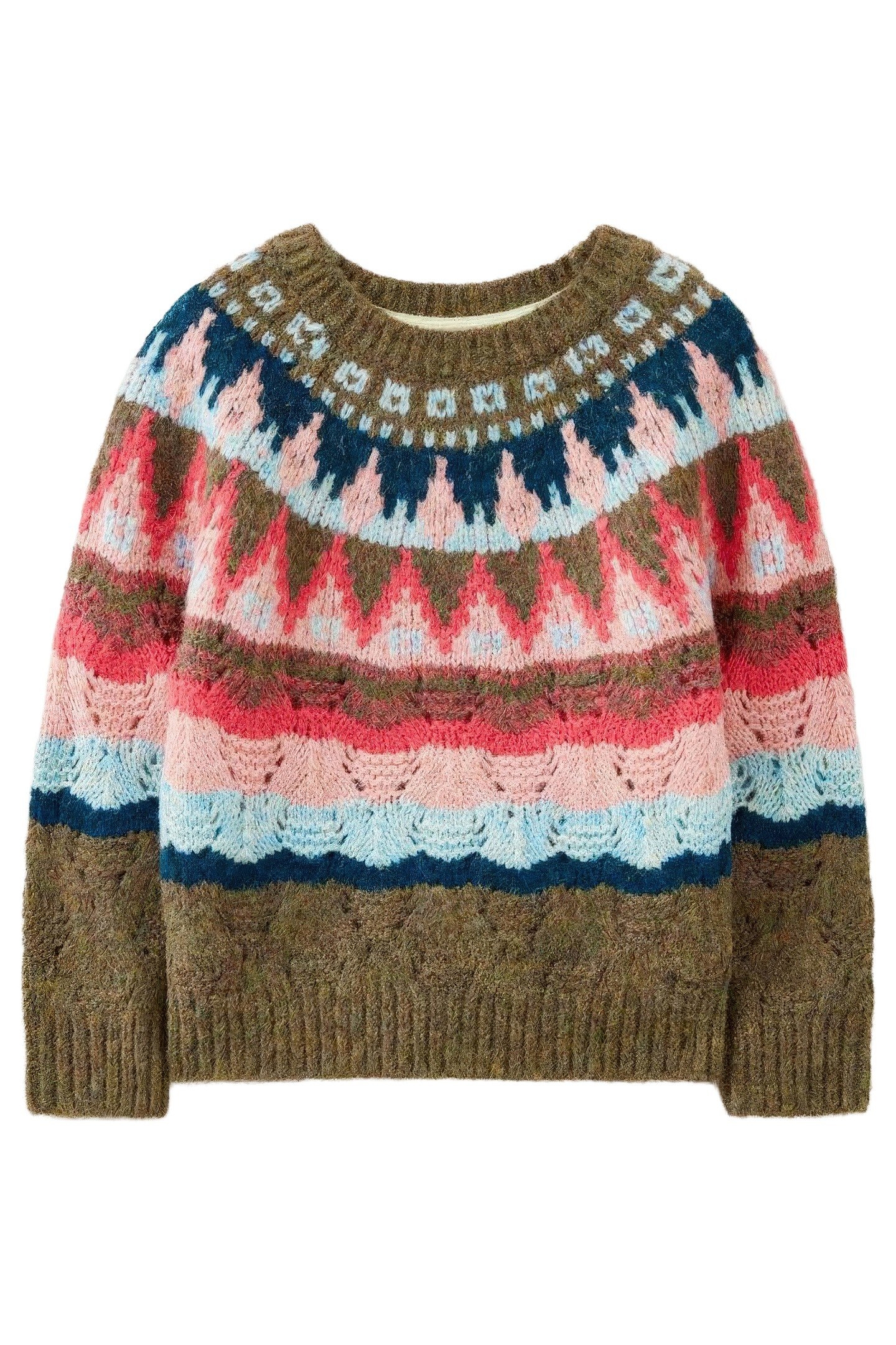 MINI ME FAIRISLE JUMPER GREEN MULTI 5