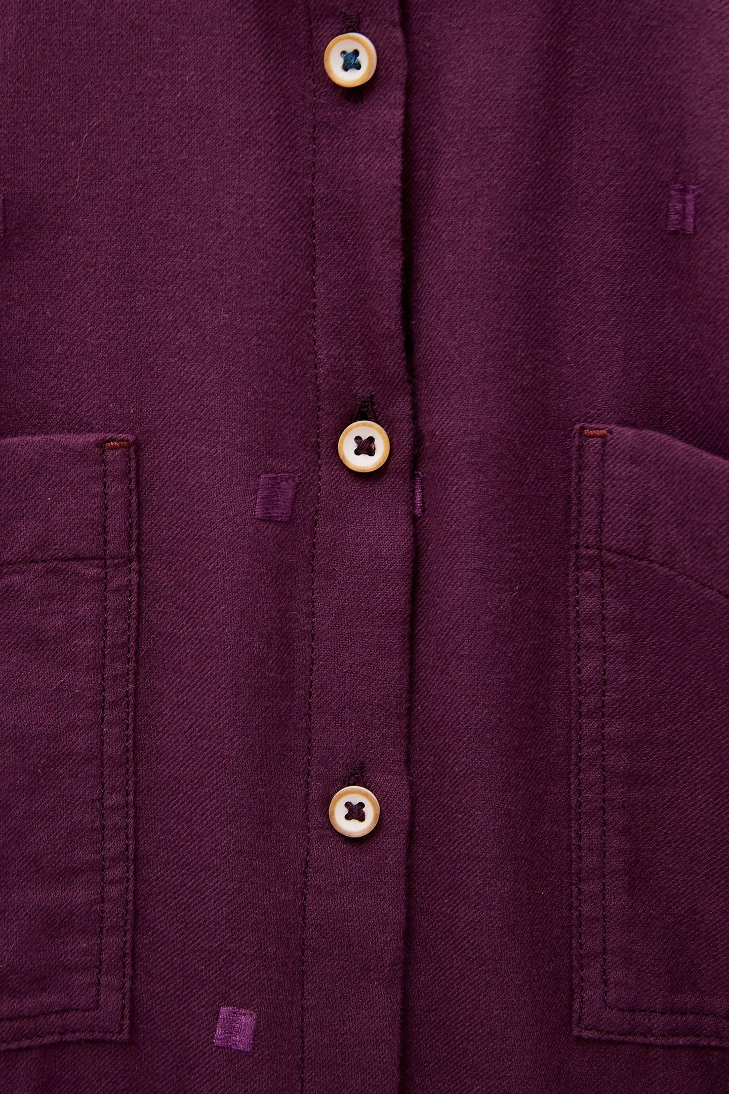SOPHIE ORGANIC COTTON SHIRT DARK PLUM 2