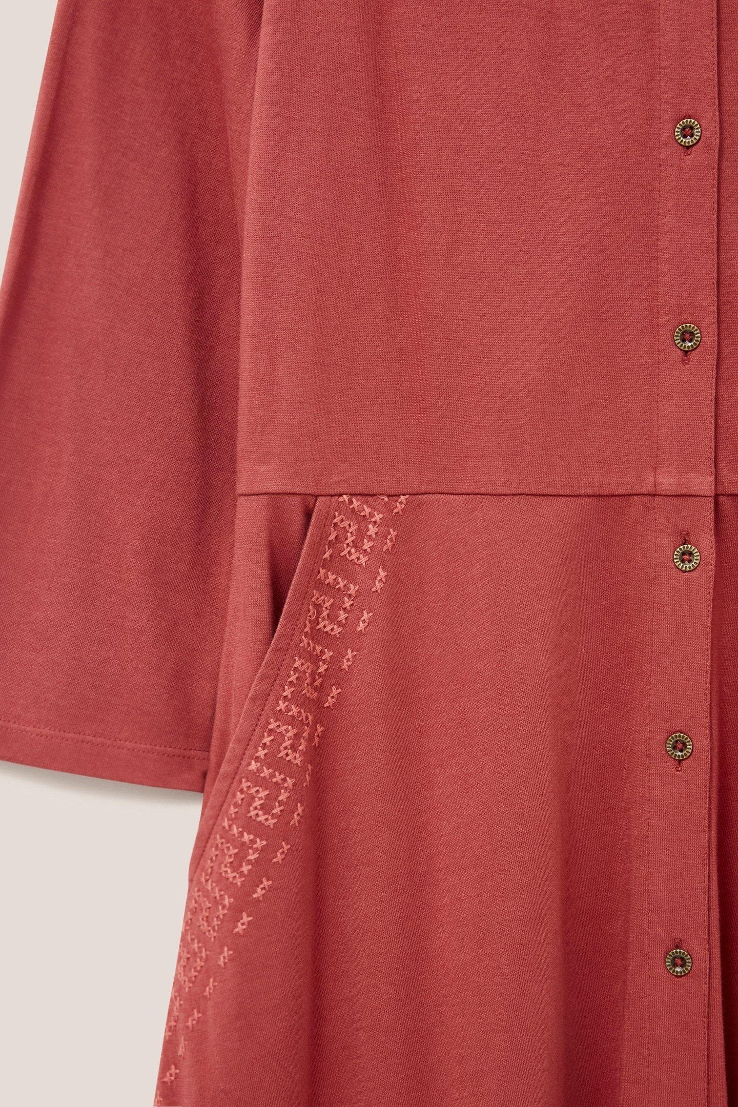 REAGAN EMBROIDERED SHIRT DRESS MID PLUM 4