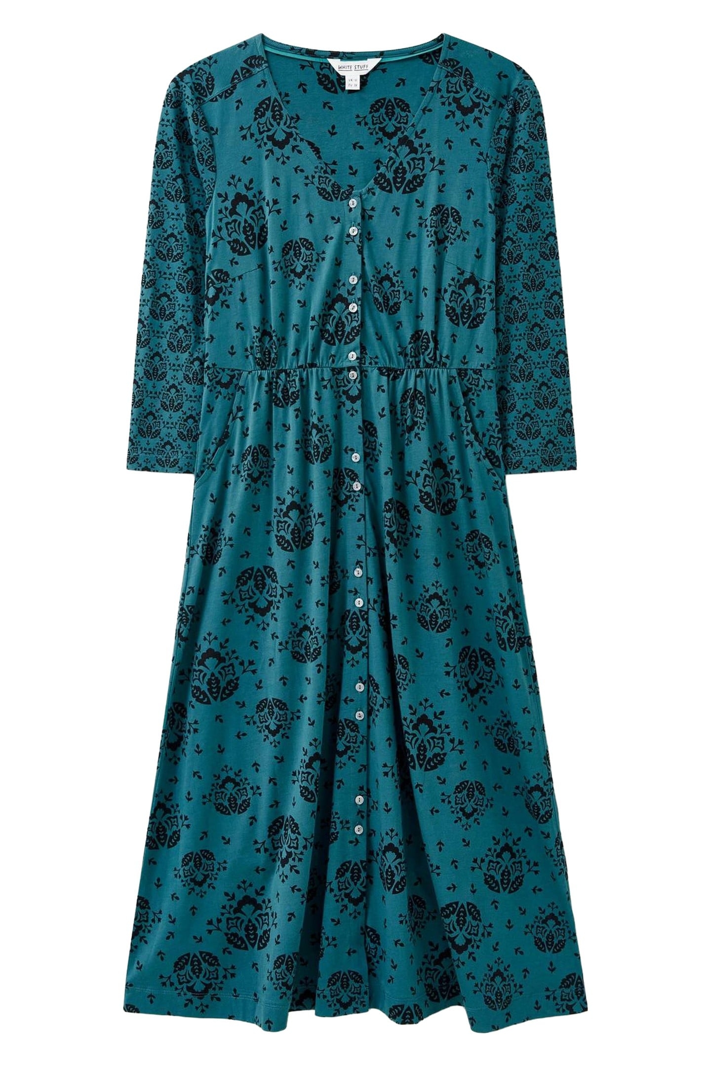 MIA JERSEY DRESS TEAL PRINT 3