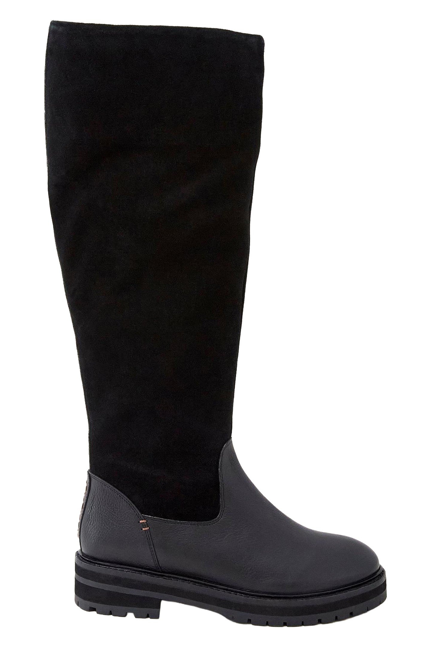 ENYA LEATHER FUR KNEE BOOT PURE BLACK 1