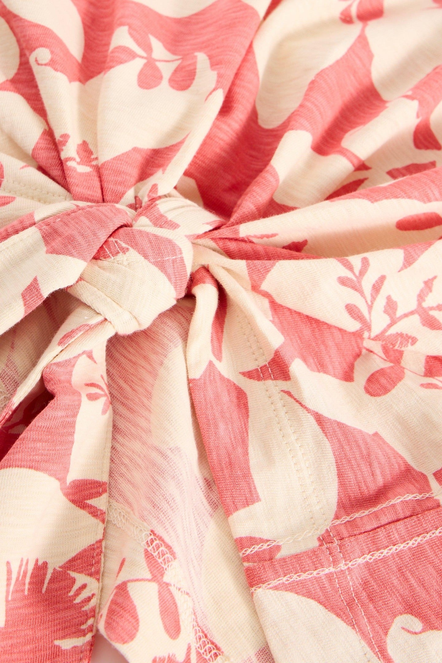 TINA TIE HEM TOP PINK PRINT 2