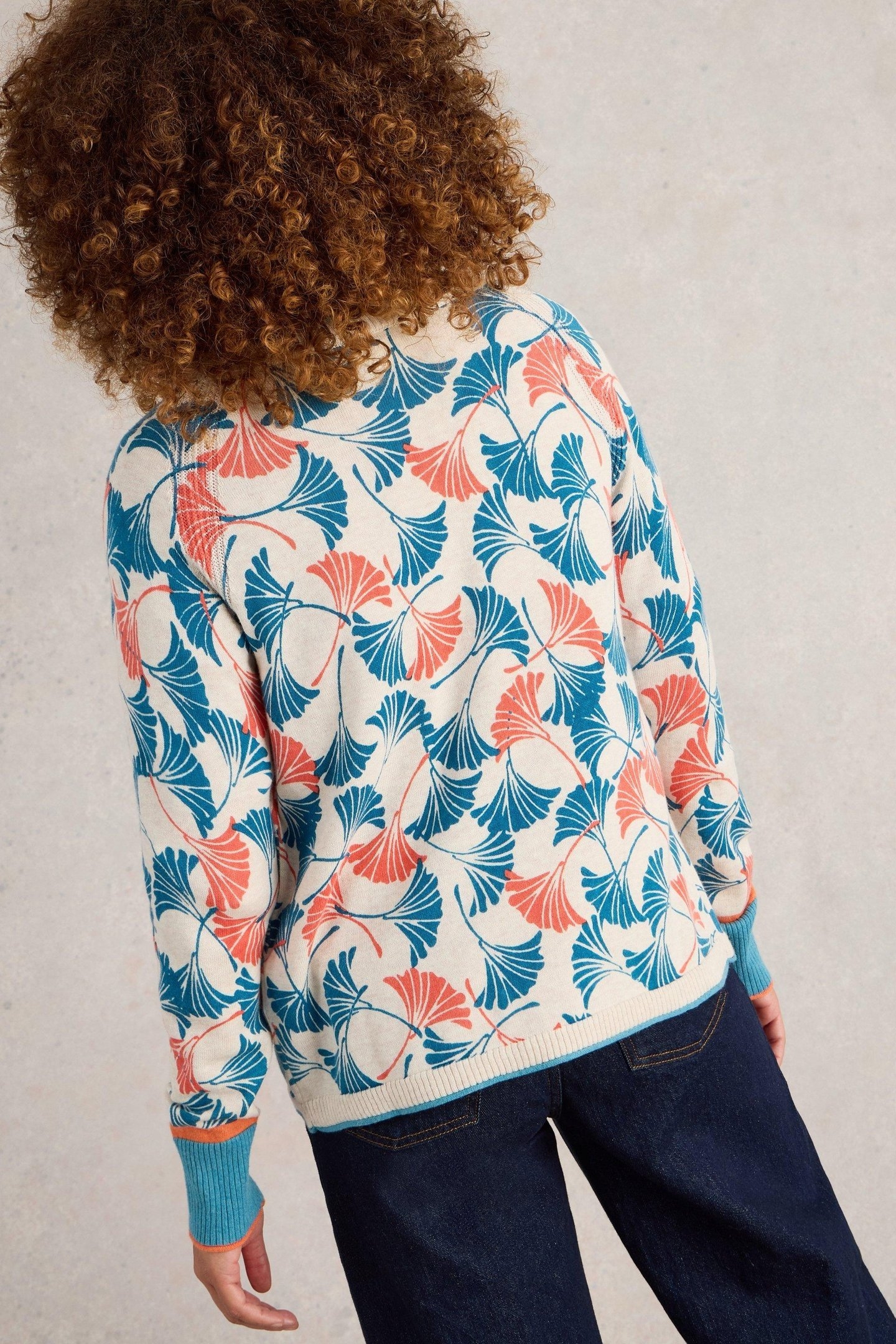 LULU PRINTED CARDI NATURAL PRINT 2