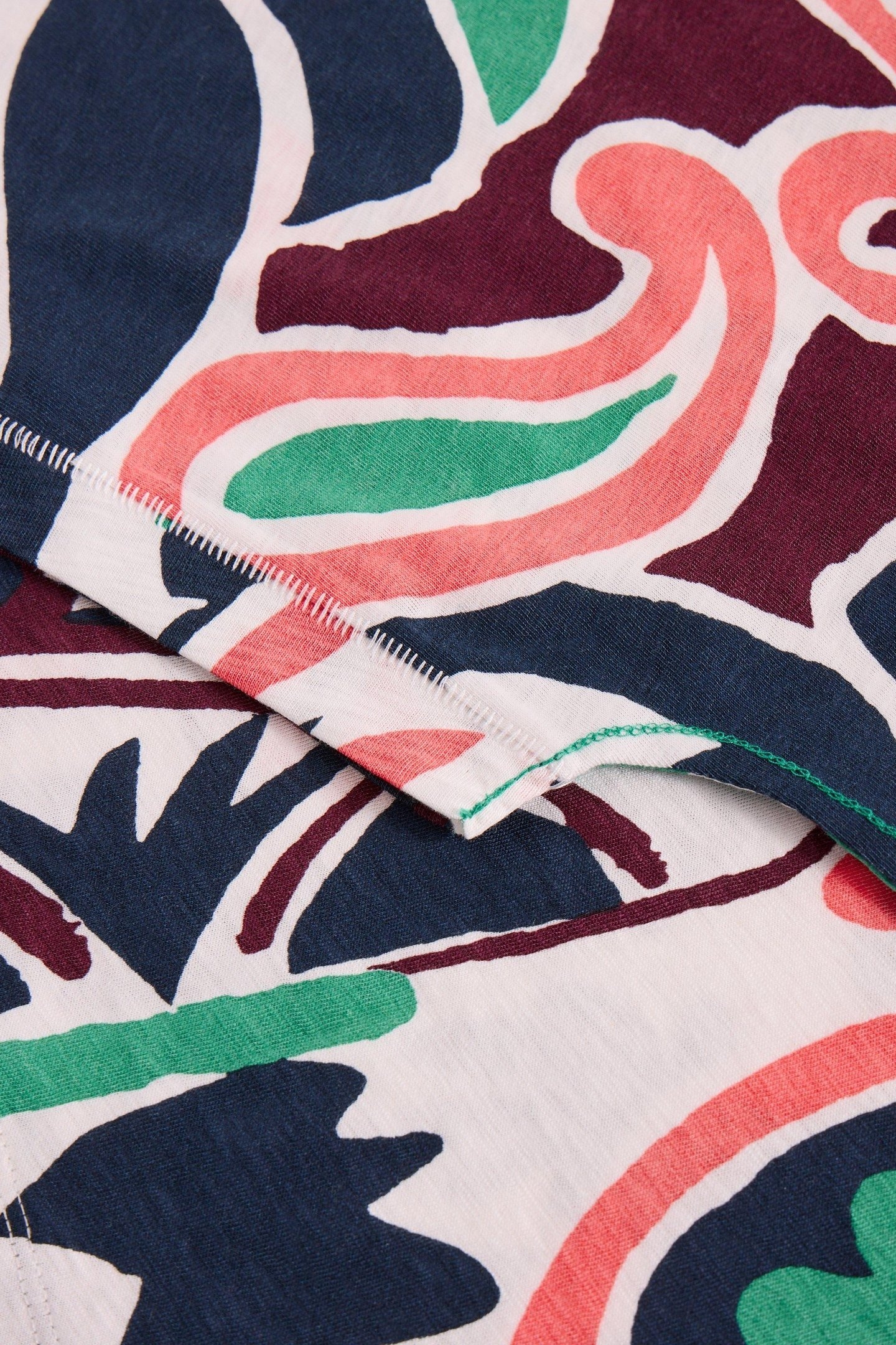 NELLY NOTCH NECK TEE NATURAL MULTI 4