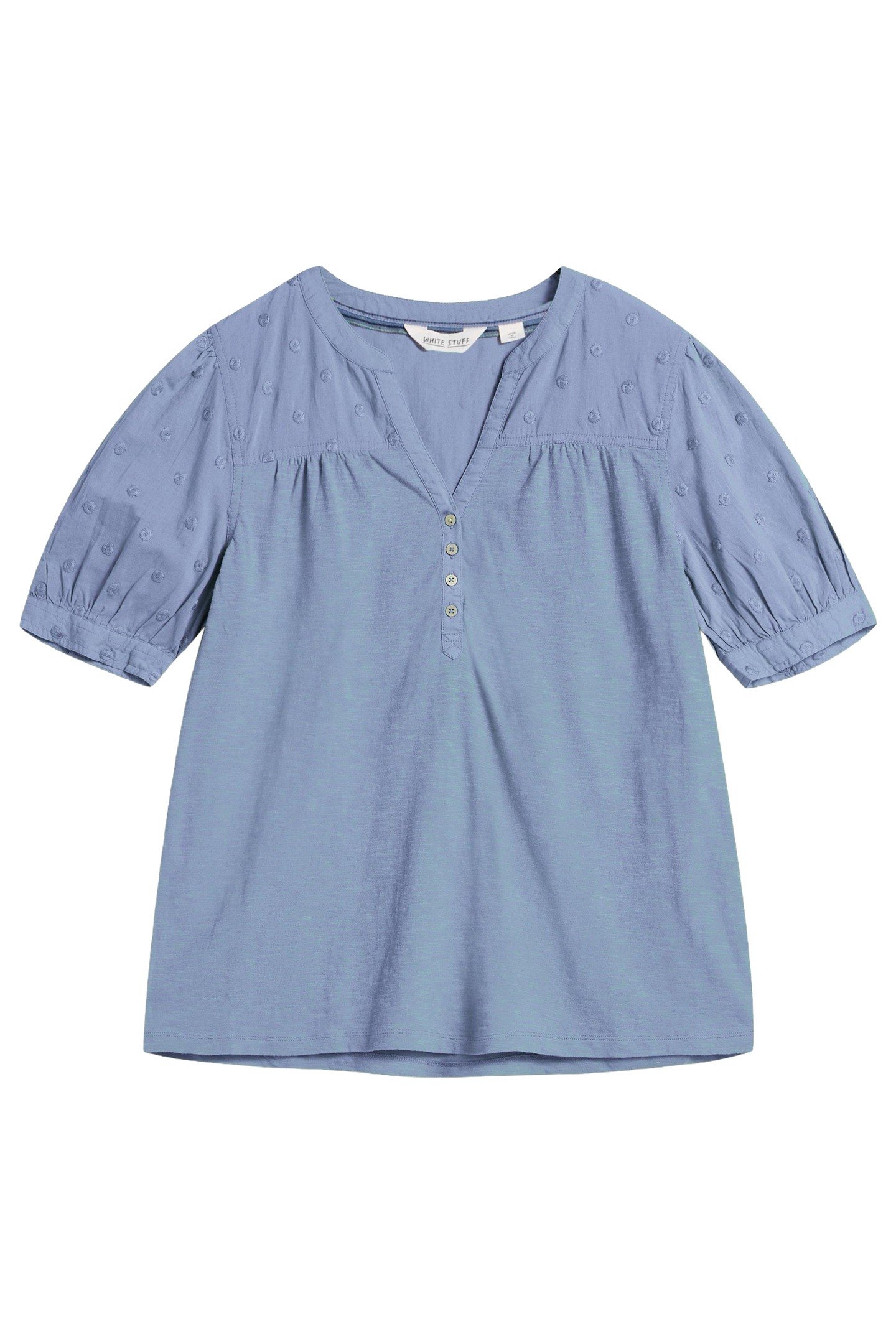 ELLIE BRODERIE TOP MID BLUE 3