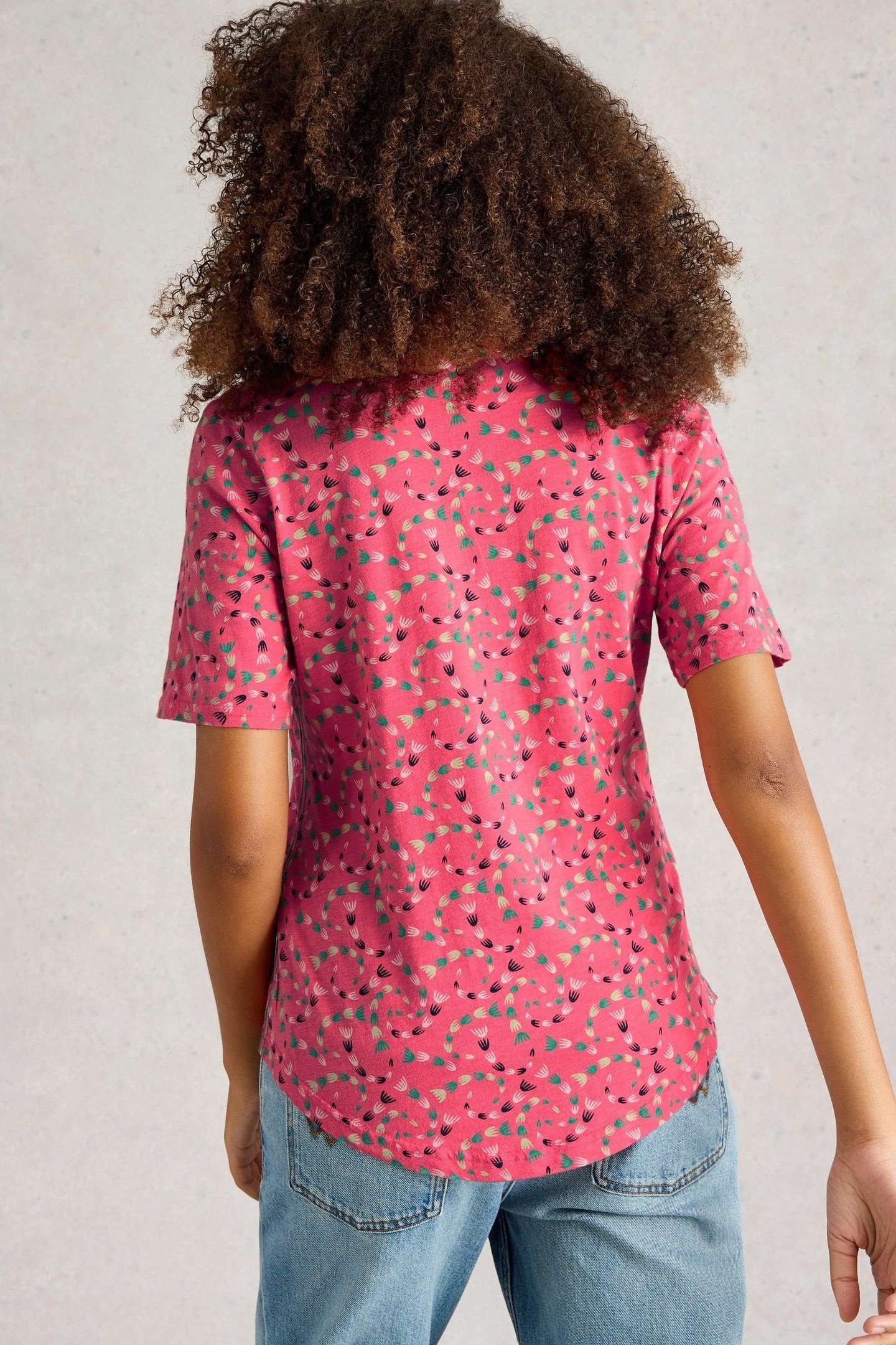 ANNIE SS JERSEY SHIRT CORAL PRINT 2