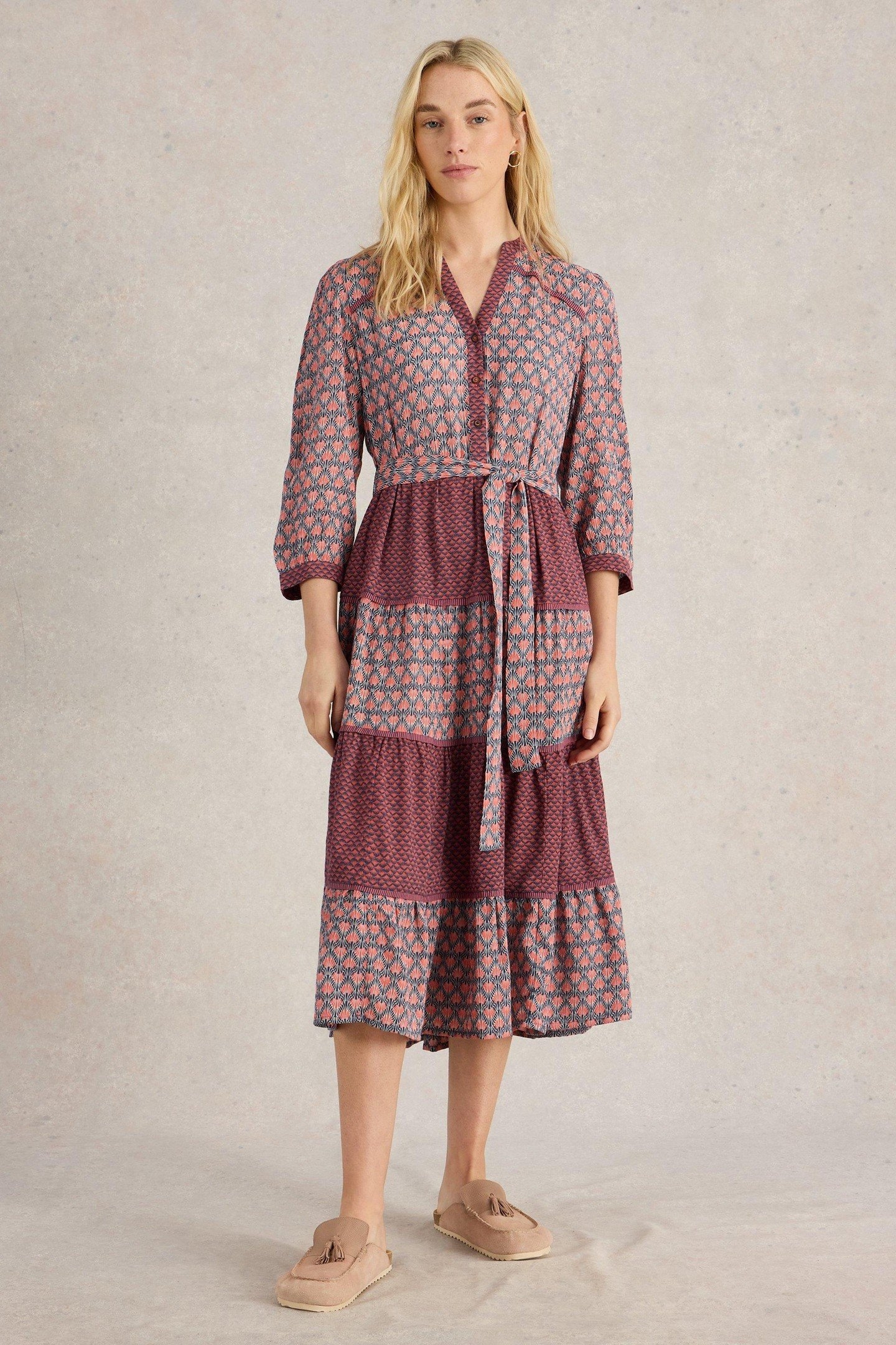 MABEL MIXED PRINT DRESS NAVY MULTI 1