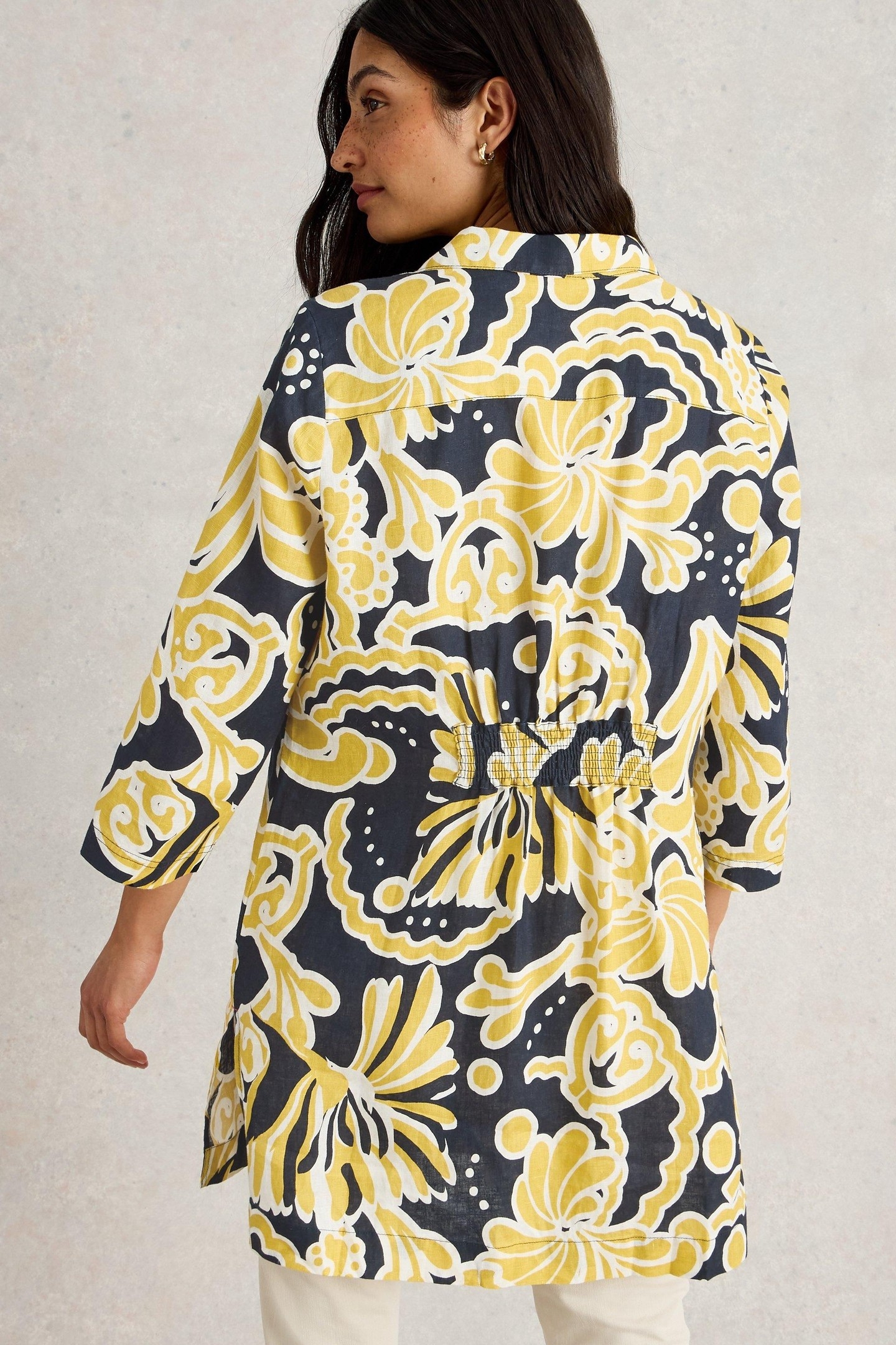BLAKE LINEN TUNIC YELLOW PRINT 2