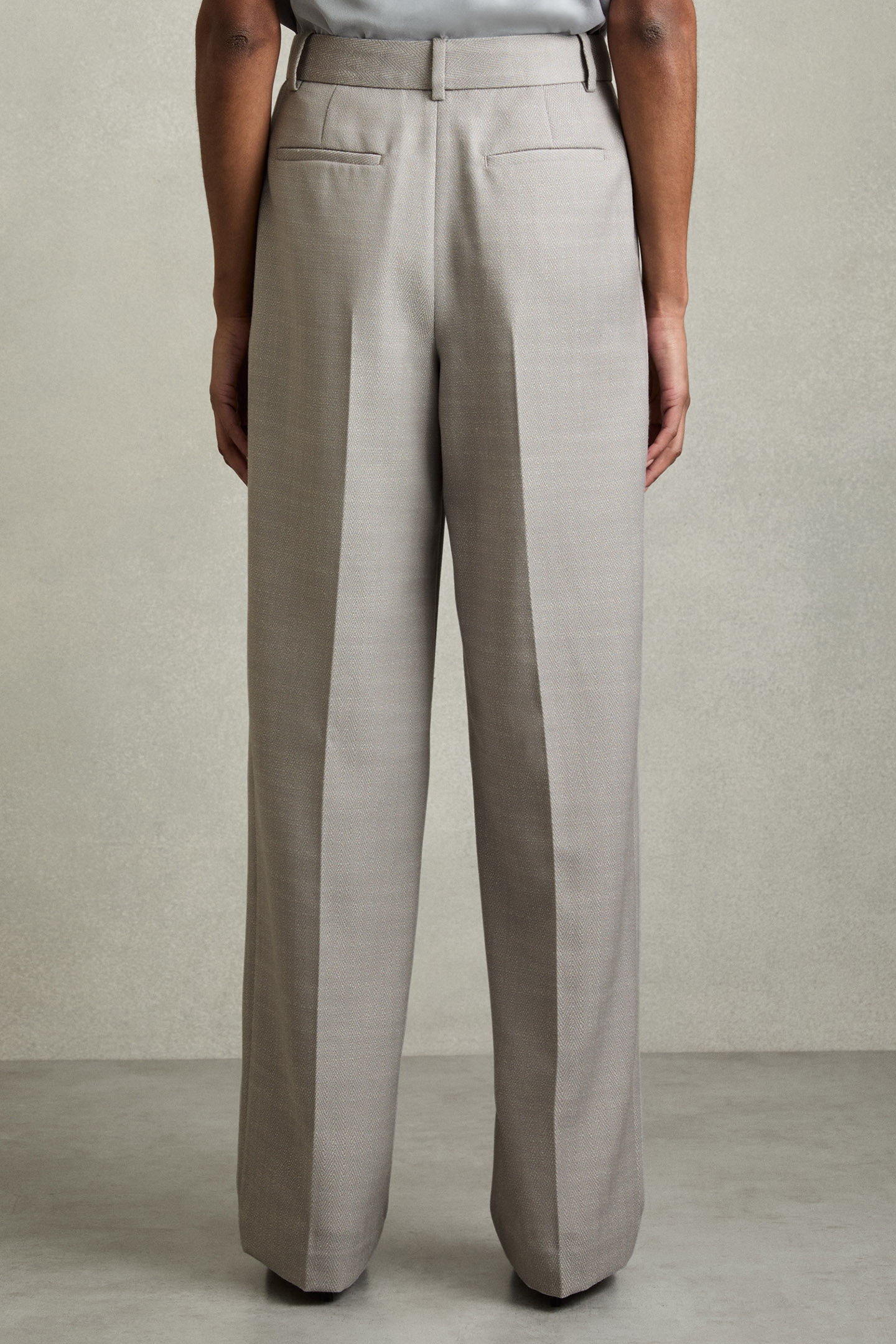TEXTURED WIDE LEG TROUSER GREY 2