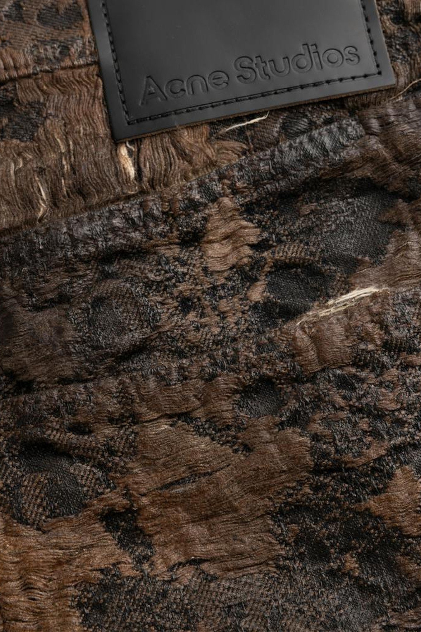 ACNE STUDIOS – DENIM MONOGRAM SHORTS BROWN 3