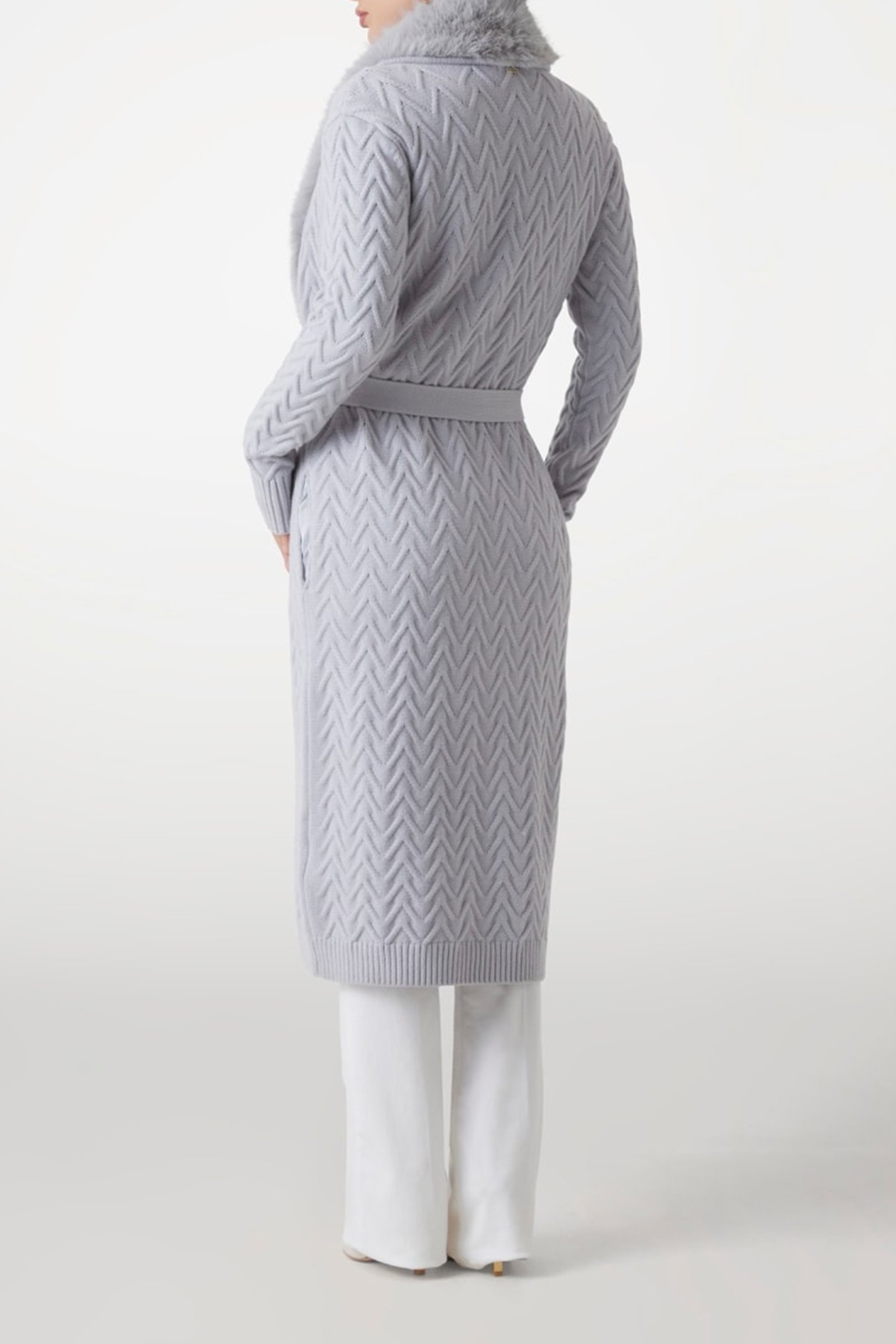 PAULA FAUX FUR LONG CARDI SILK GRAY 3