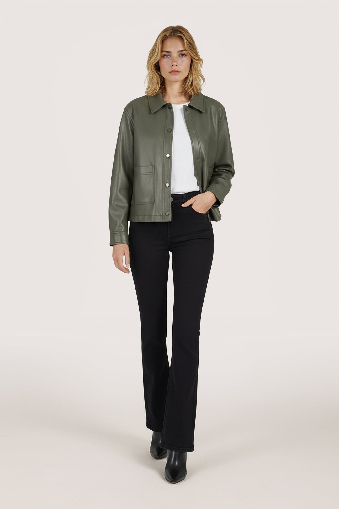 JACKET SHIRT PU LEAF GREEN 2