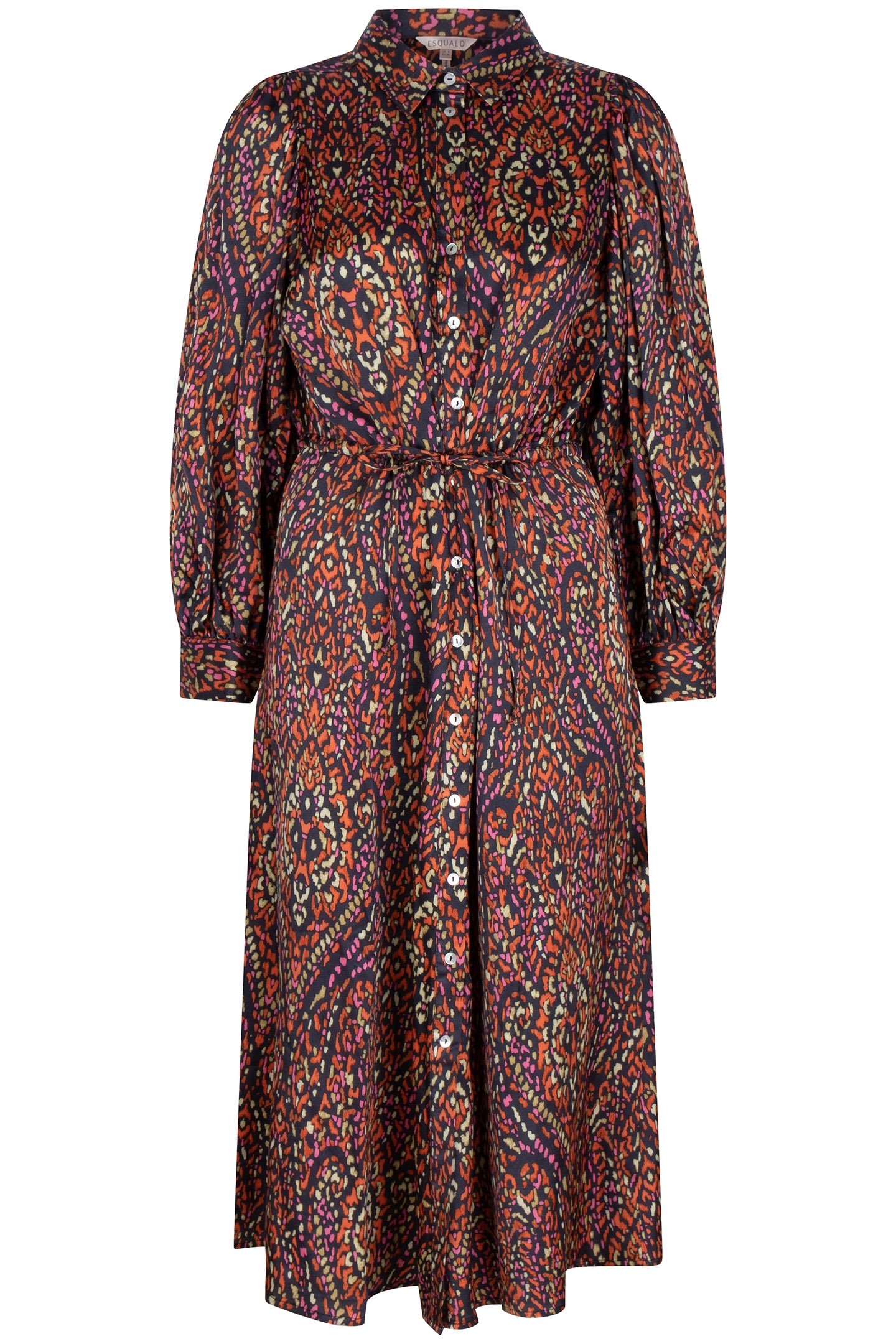 DRESS LONG SATEEN REWILDING PRINT 4