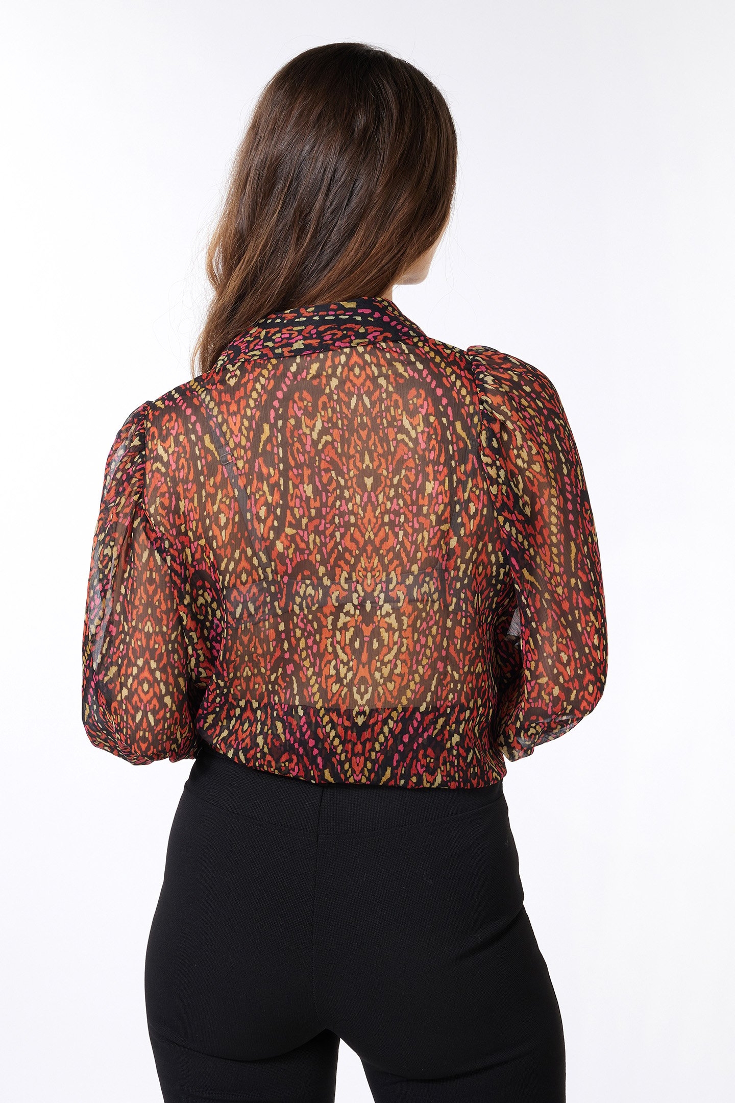 BLOUSE PUFF SLVE CHIFFON REWILDING PRINT 3