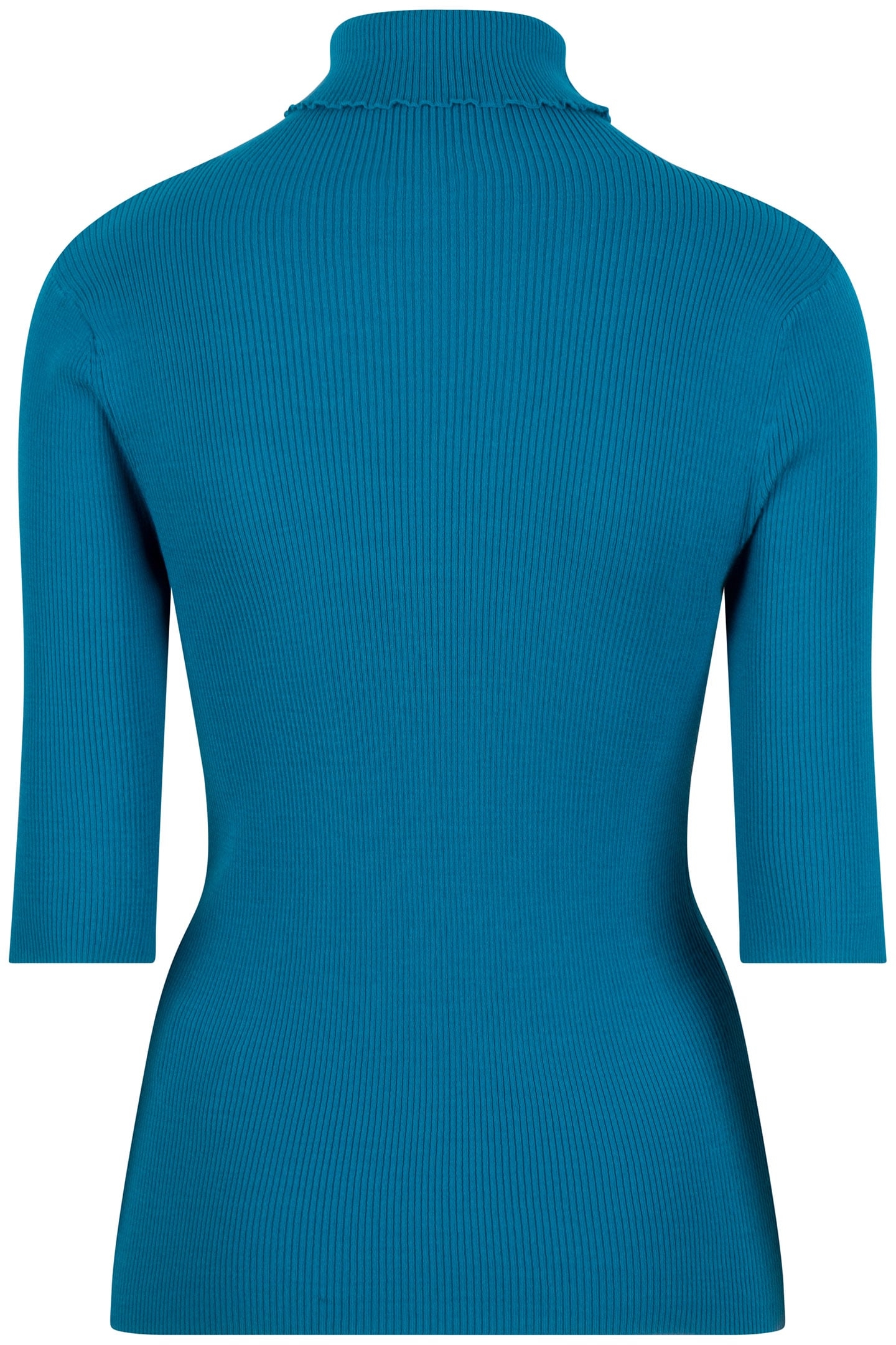 TOP SHORT SLVE OPEN RIB COL PETROL 4