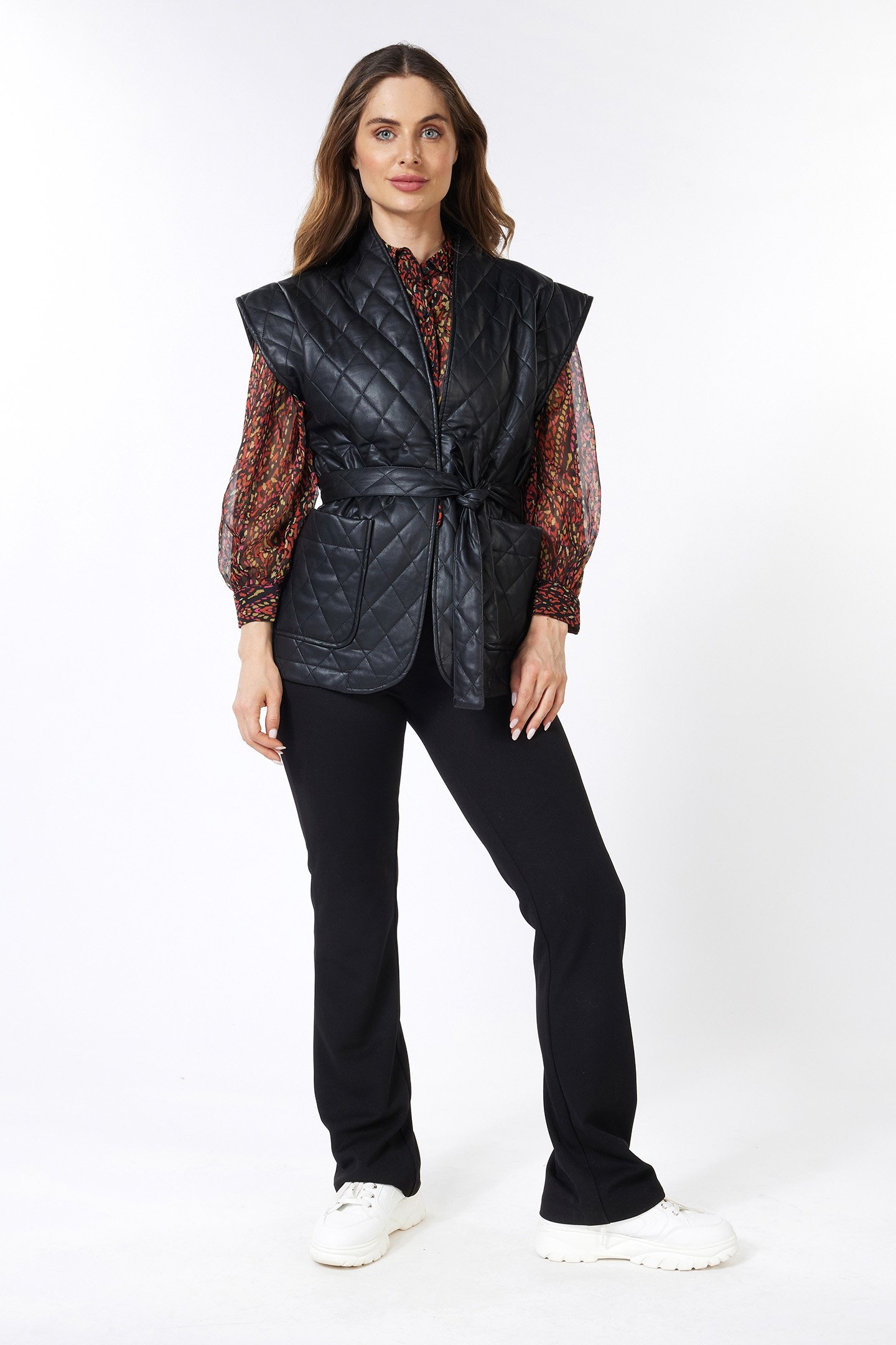 GILET PADDED PU BLACK 2