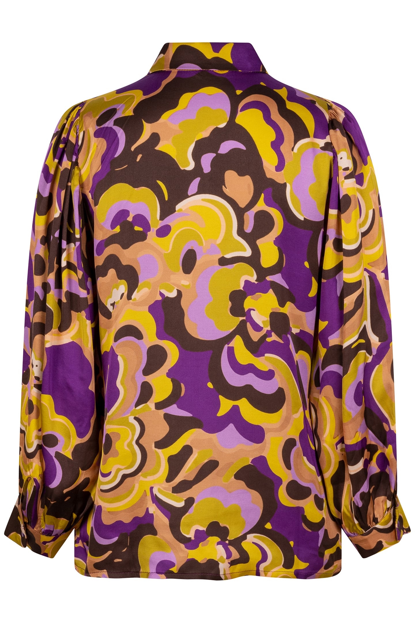 BLOUSE PUFF SLV FANCY EARTH PRINT 7