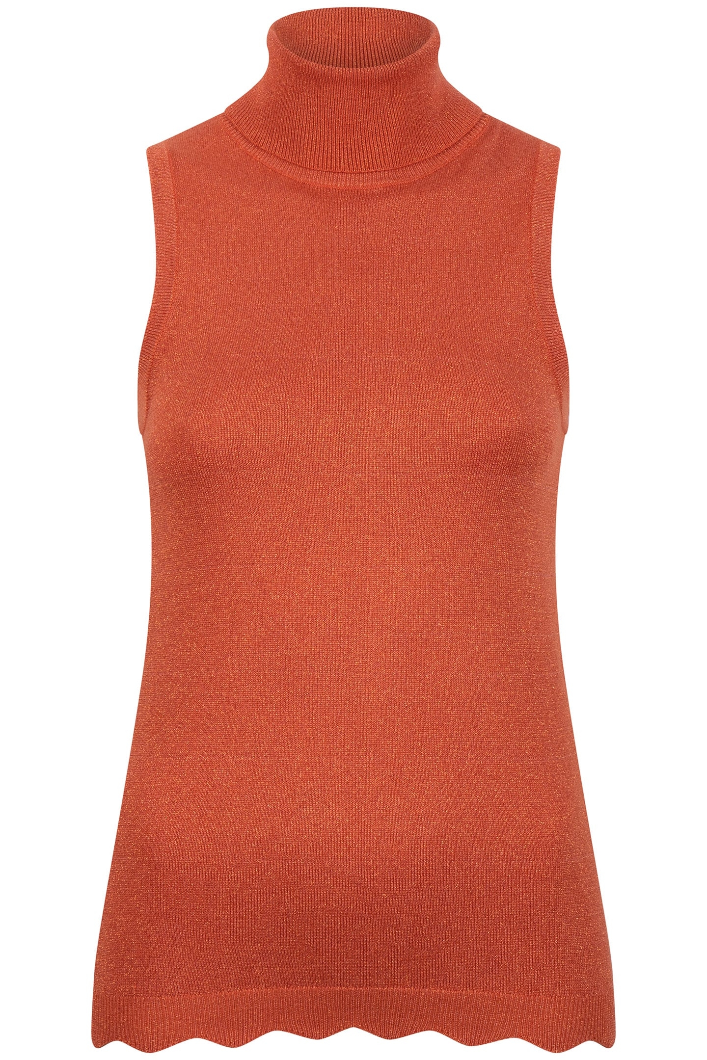 TOP SLVLSS COLLAR LUREX RUST 6