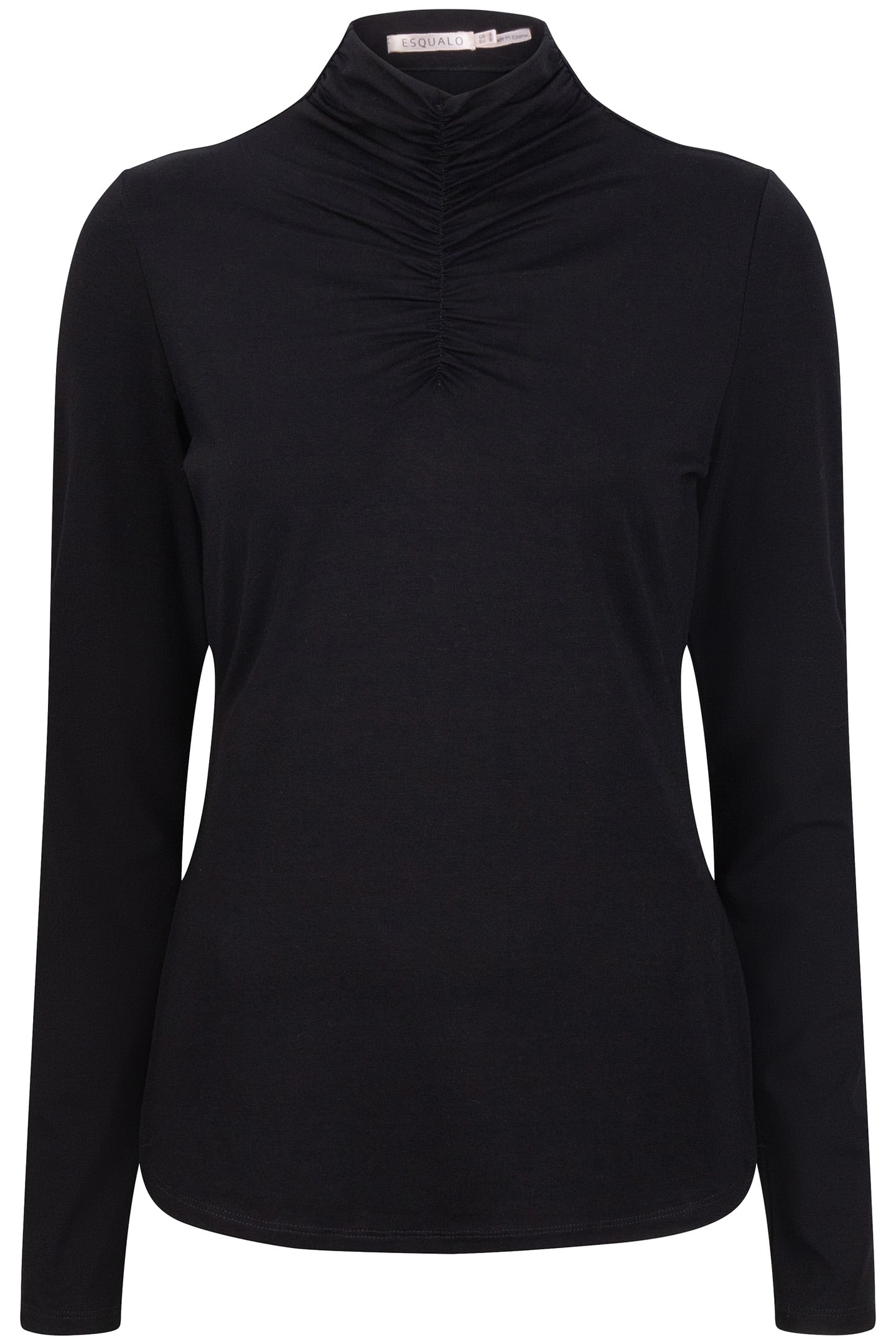 TOP SMOCKED NECKLINE SOLID SJ BLACK 3