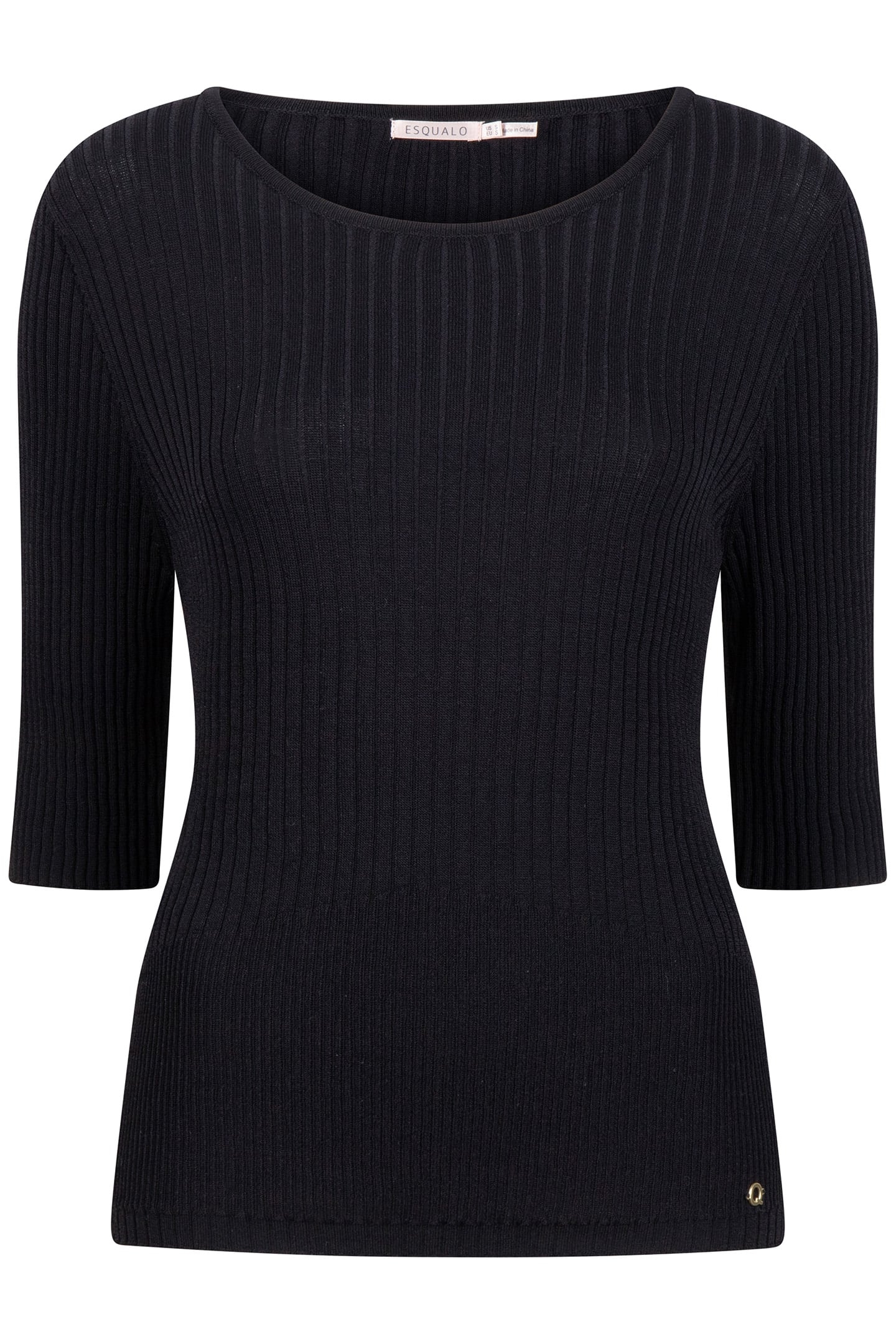 TOP KNITTED MIXED RIB BLACK 5