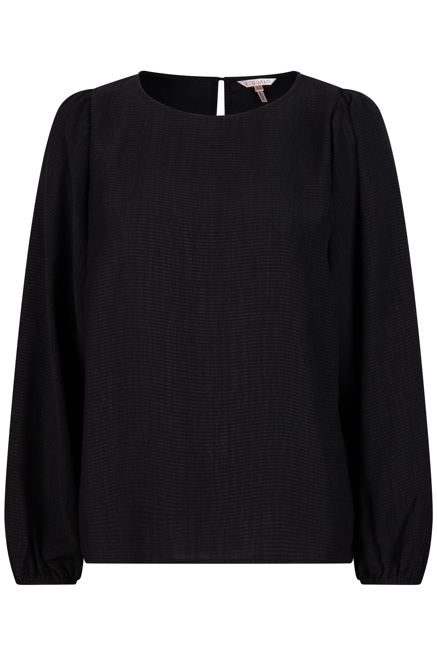 BLOUSE R-NECK STRUCTURE BLACK 5