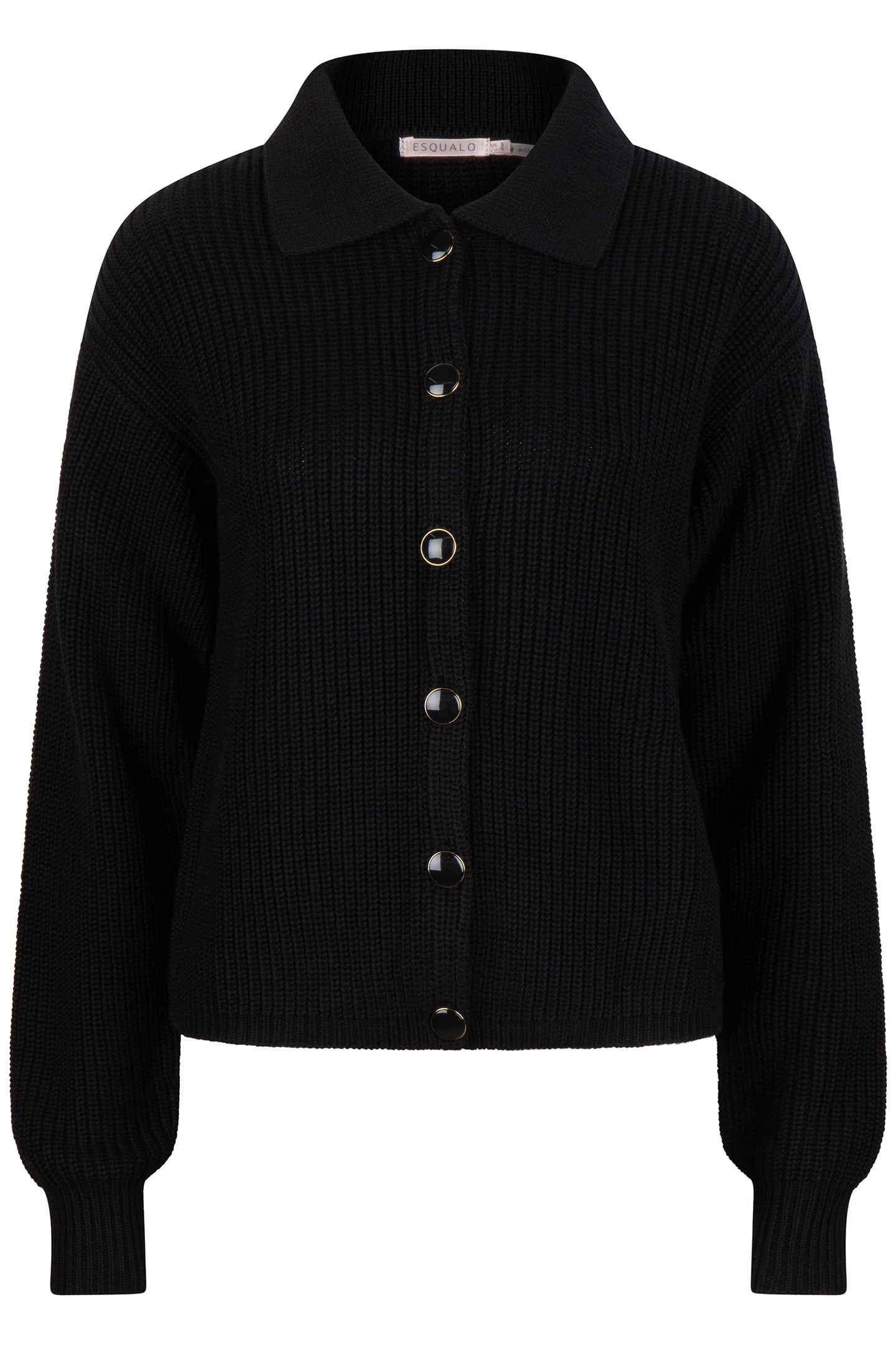 CARDIGAN POLO COLLAR BLACK 4