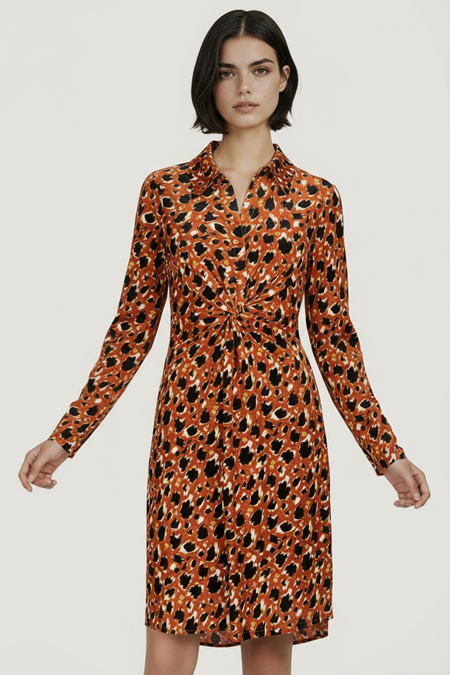 DRESS WRAP LEOPARD SKINS VELOURS PRINT 1