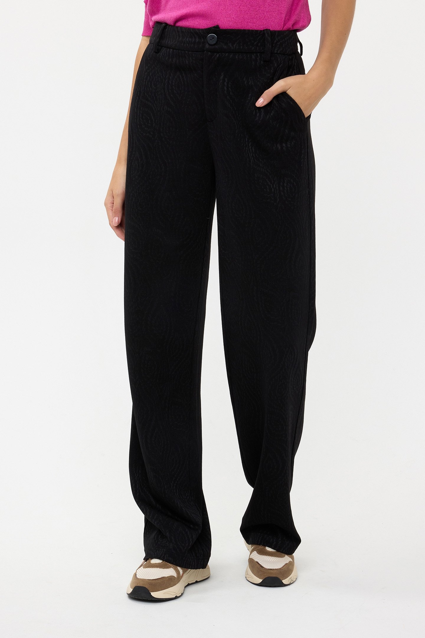 TROUSERS JACQUARD STRETCH BLACK 1
