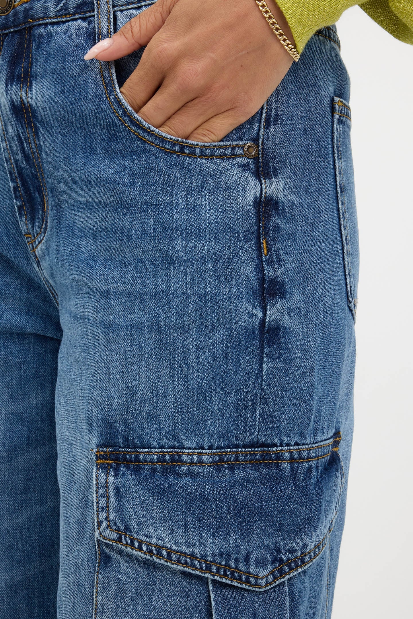 TROUSERS JEANS CARGO WIDE LEG JEANS BLUE 8