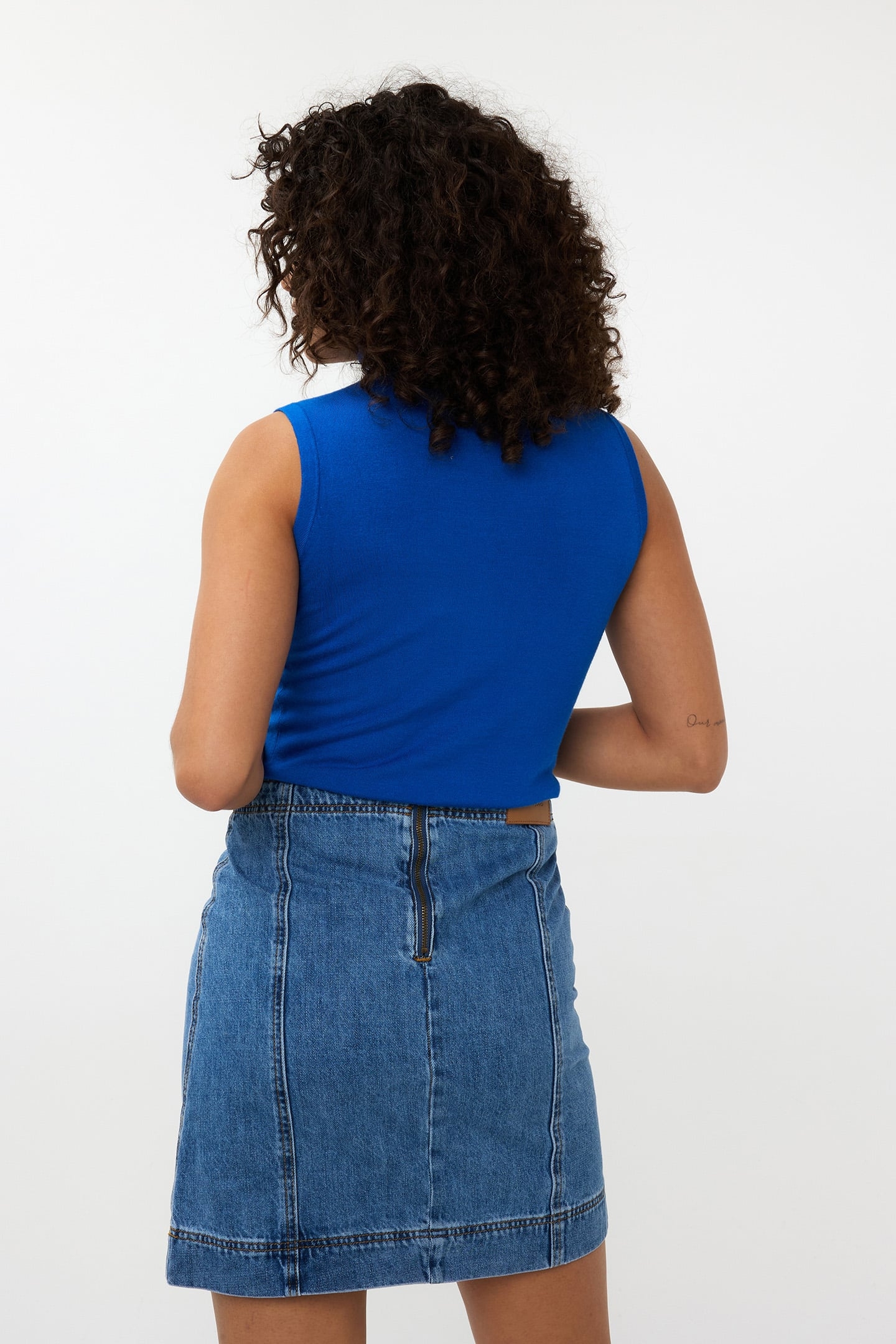 SKIRT DENIM BUTTONS JEANS BLUE 5