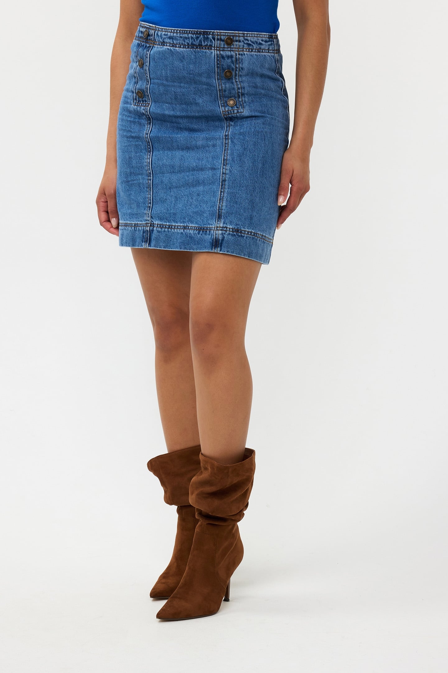 SKIRT DENIM BUTTONS JEANS BLUE 1