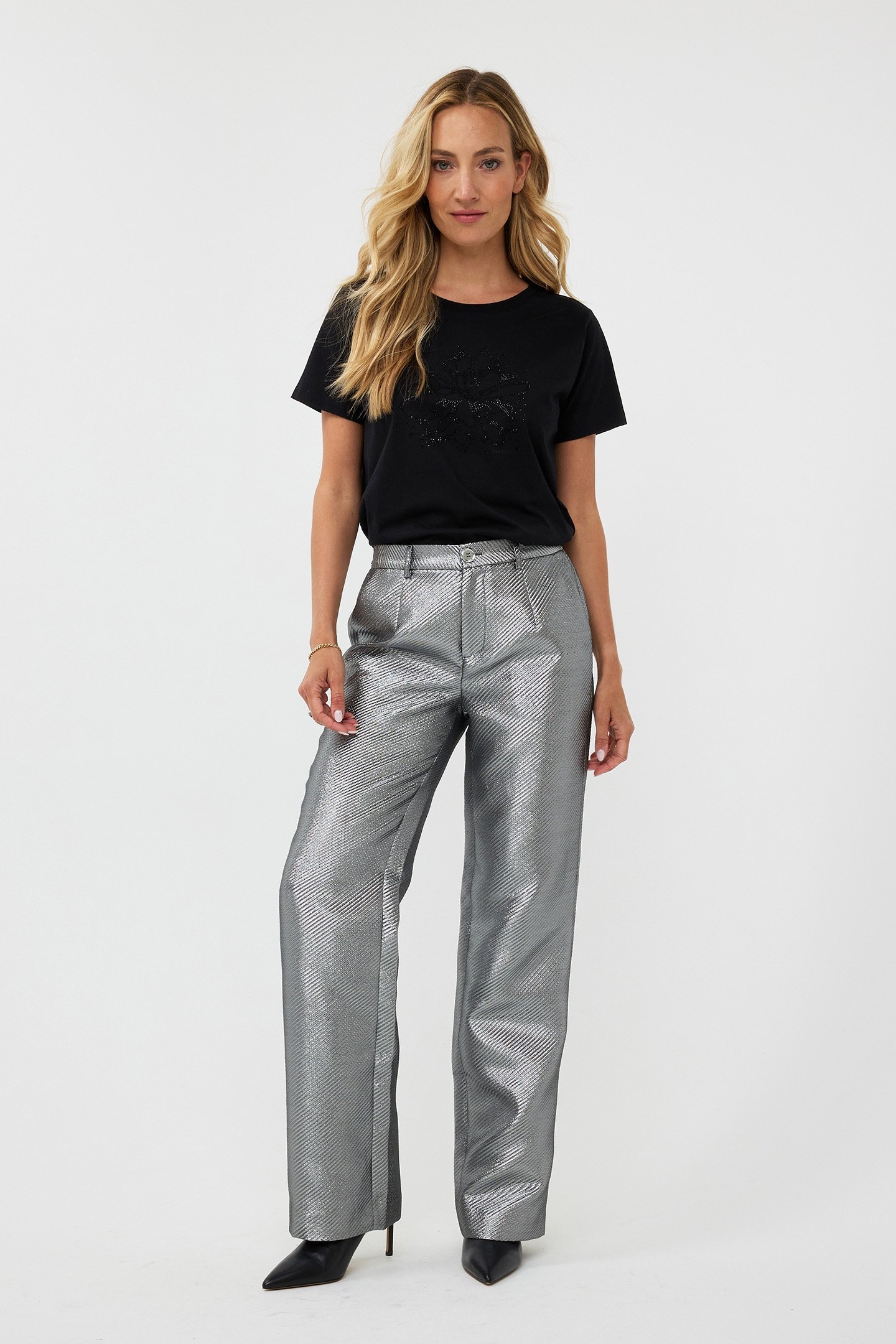 TROUSERS METALLIC SILVER 2