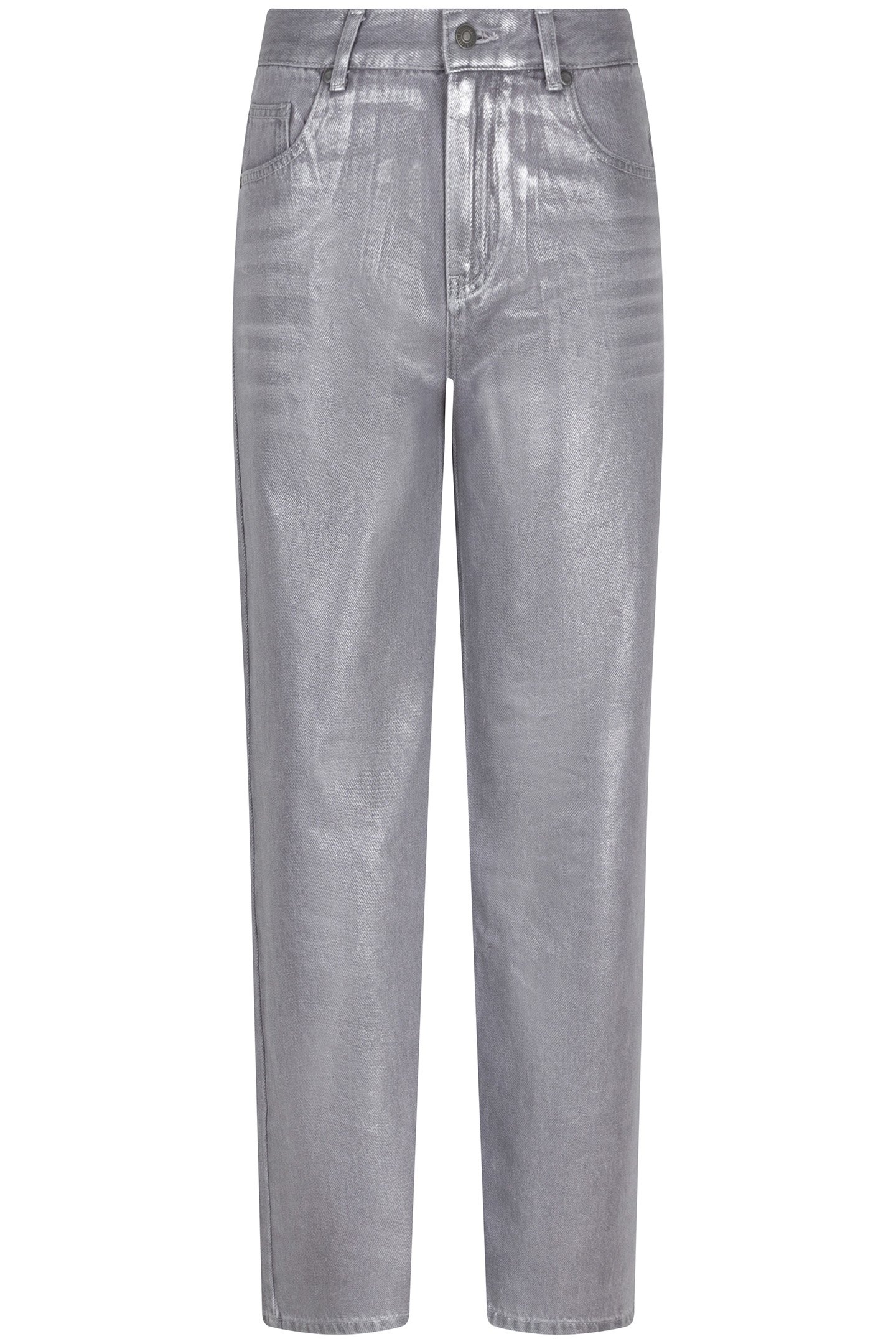 TROUSERS JEANS METALLIC COATED DARK GREY 4