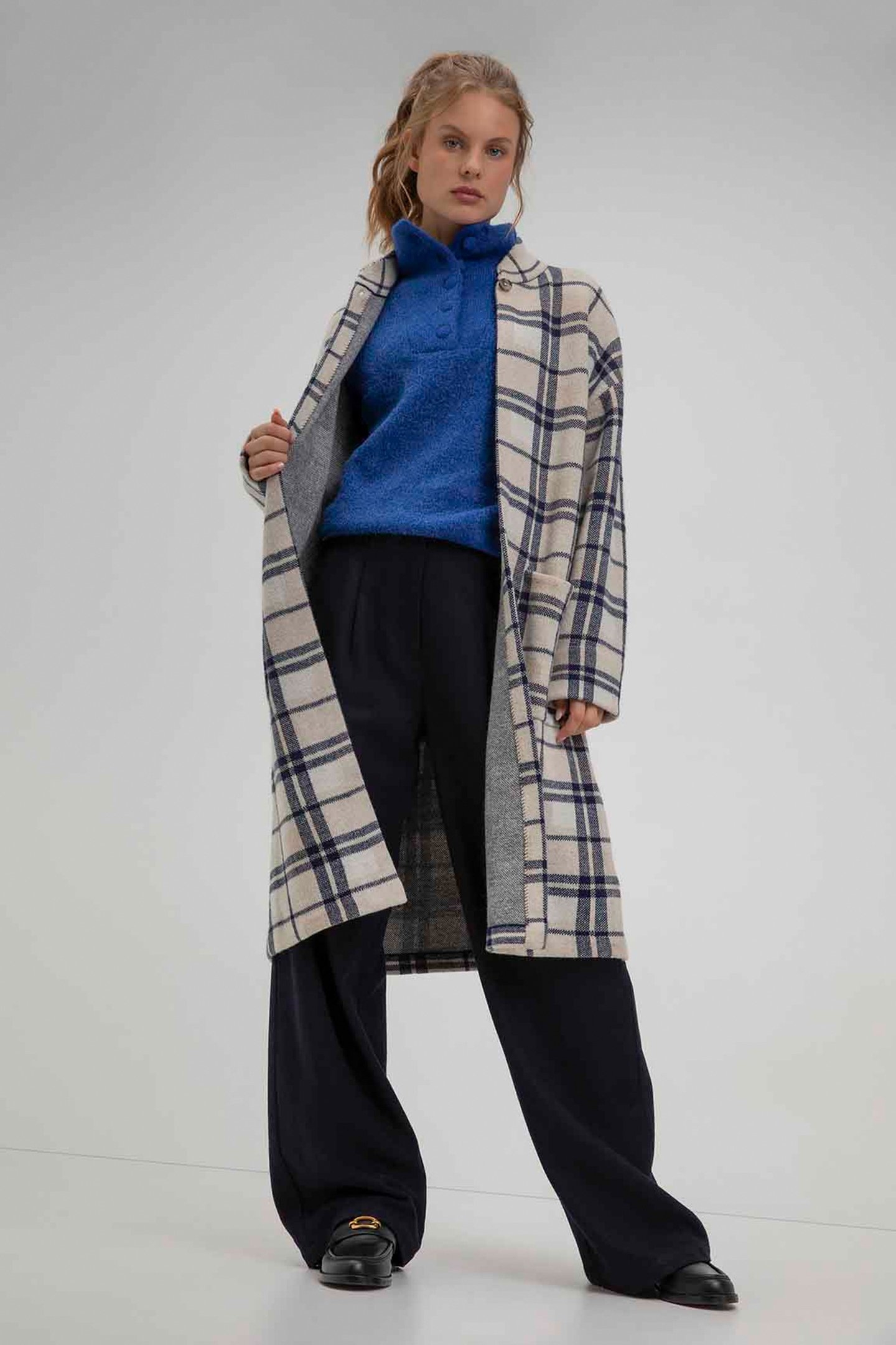 SJOERD CARDIGAN NAVY CHECK 2