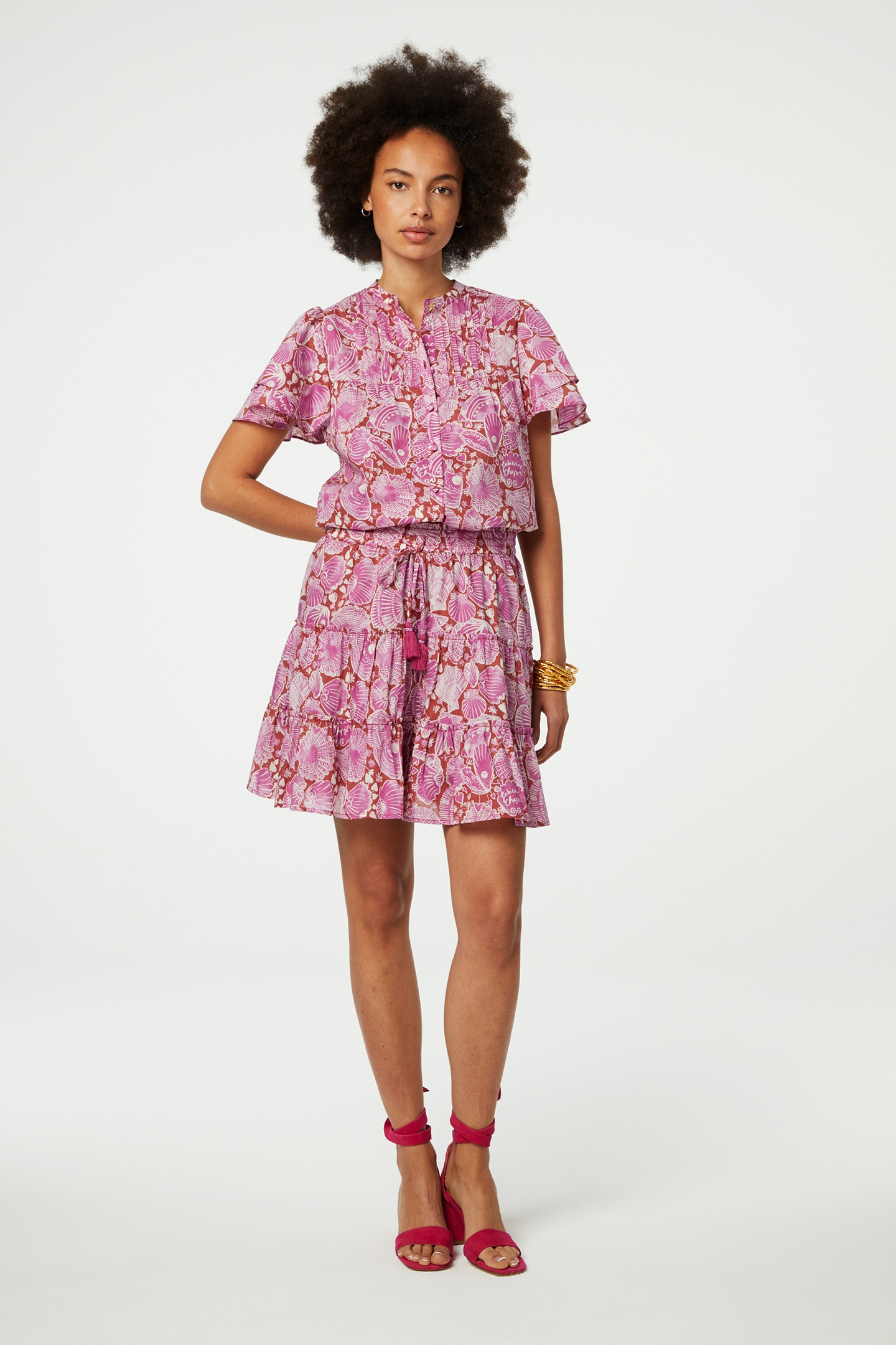 BOBBIE BLOUSE TILE RED/PLUM PARTY 2