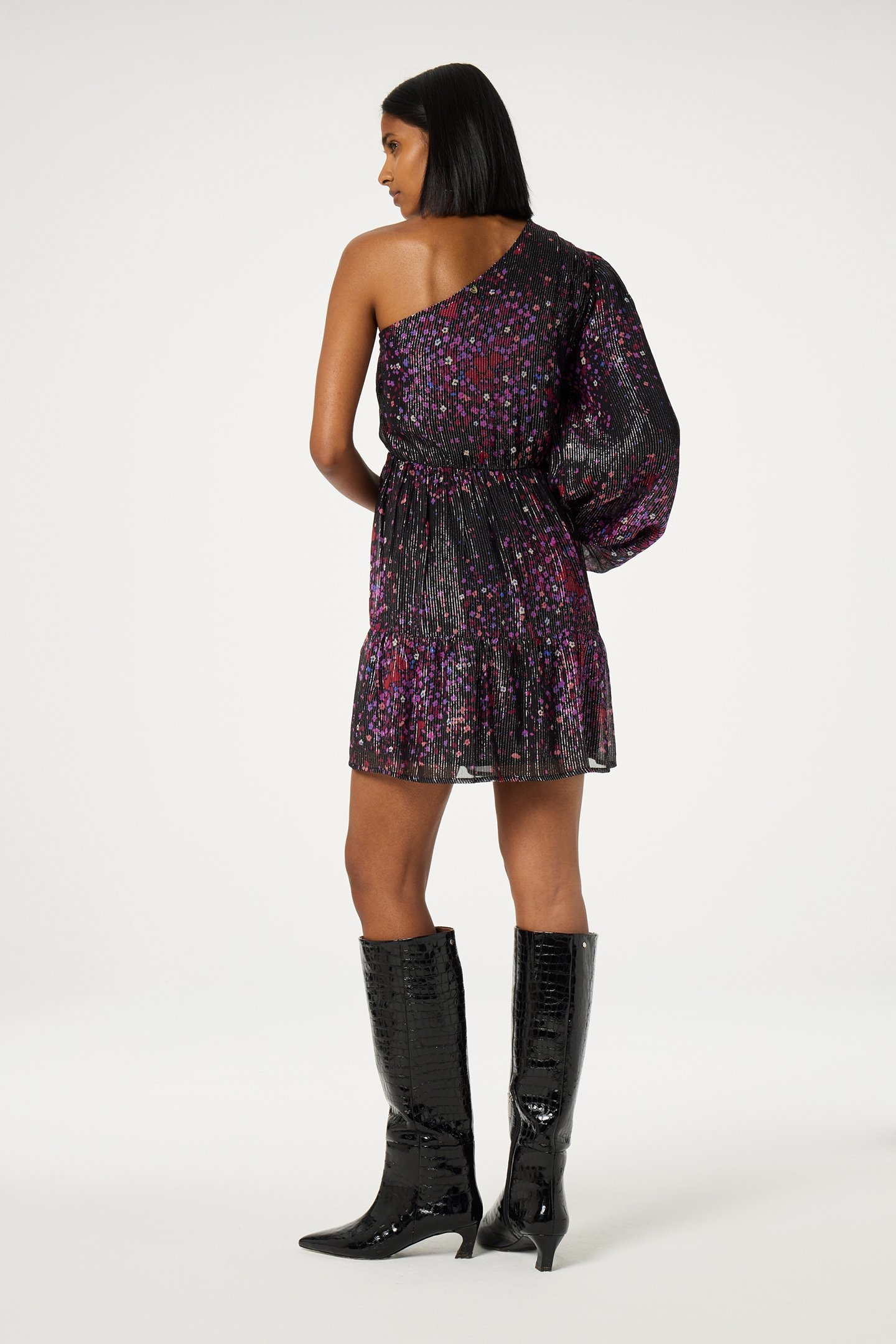 ROMY DRESS BLACK/RASPBERRY 2