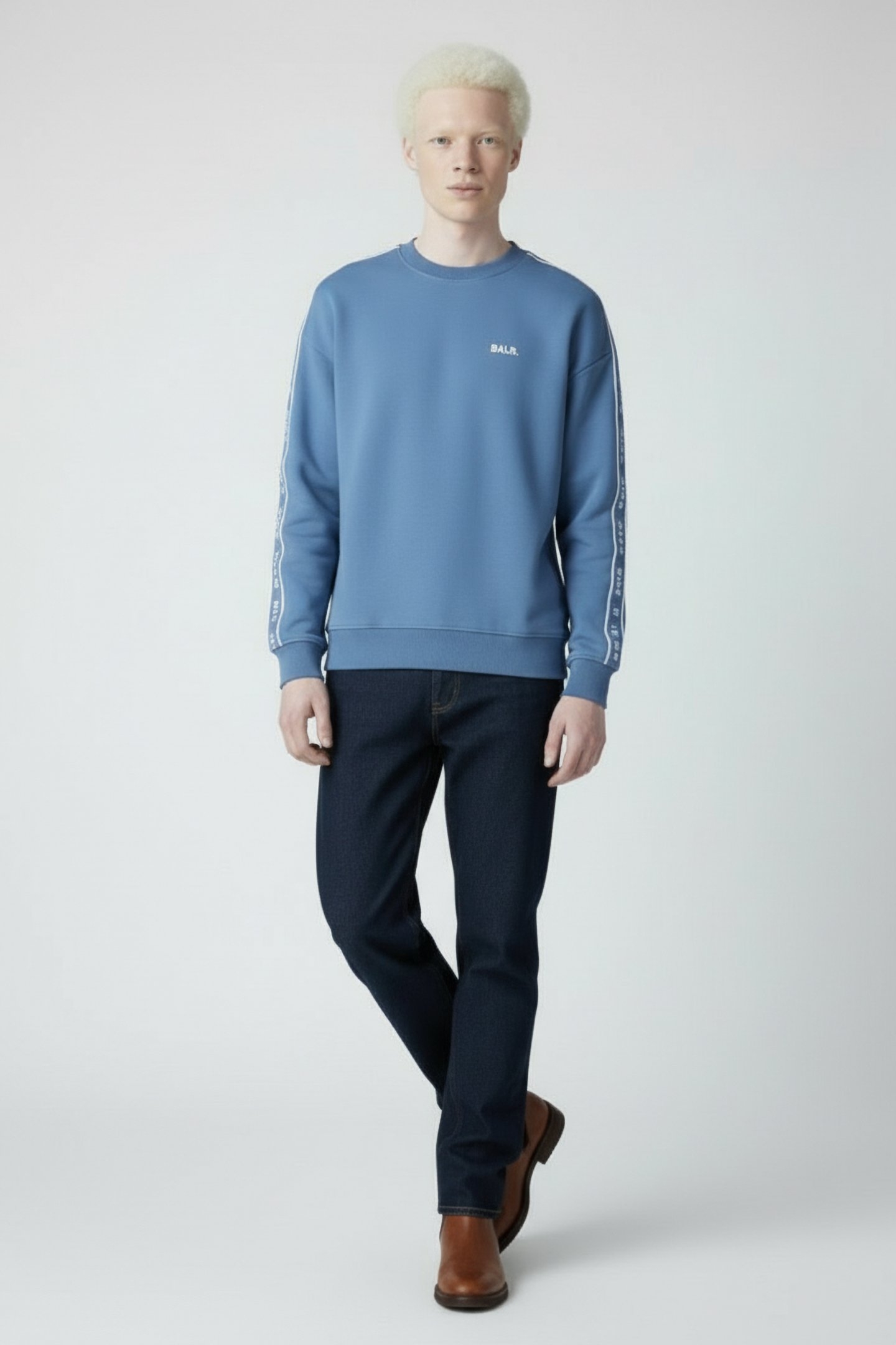 B-TAPE CREWNECK CORONET BLUE 1