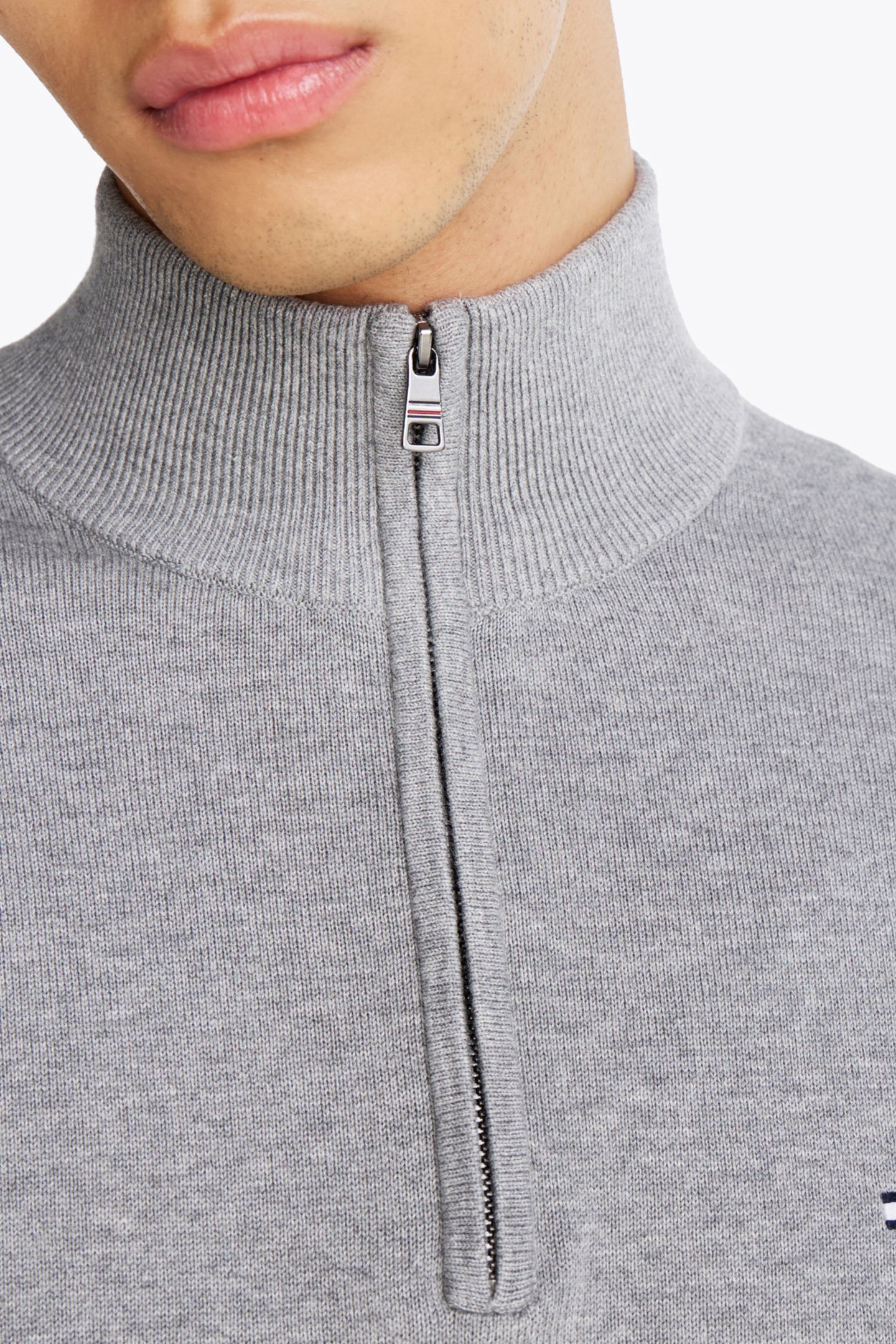 ESSENTIAL COTTON ZIP JUMPER MEDIUM GREY HEATHER 6