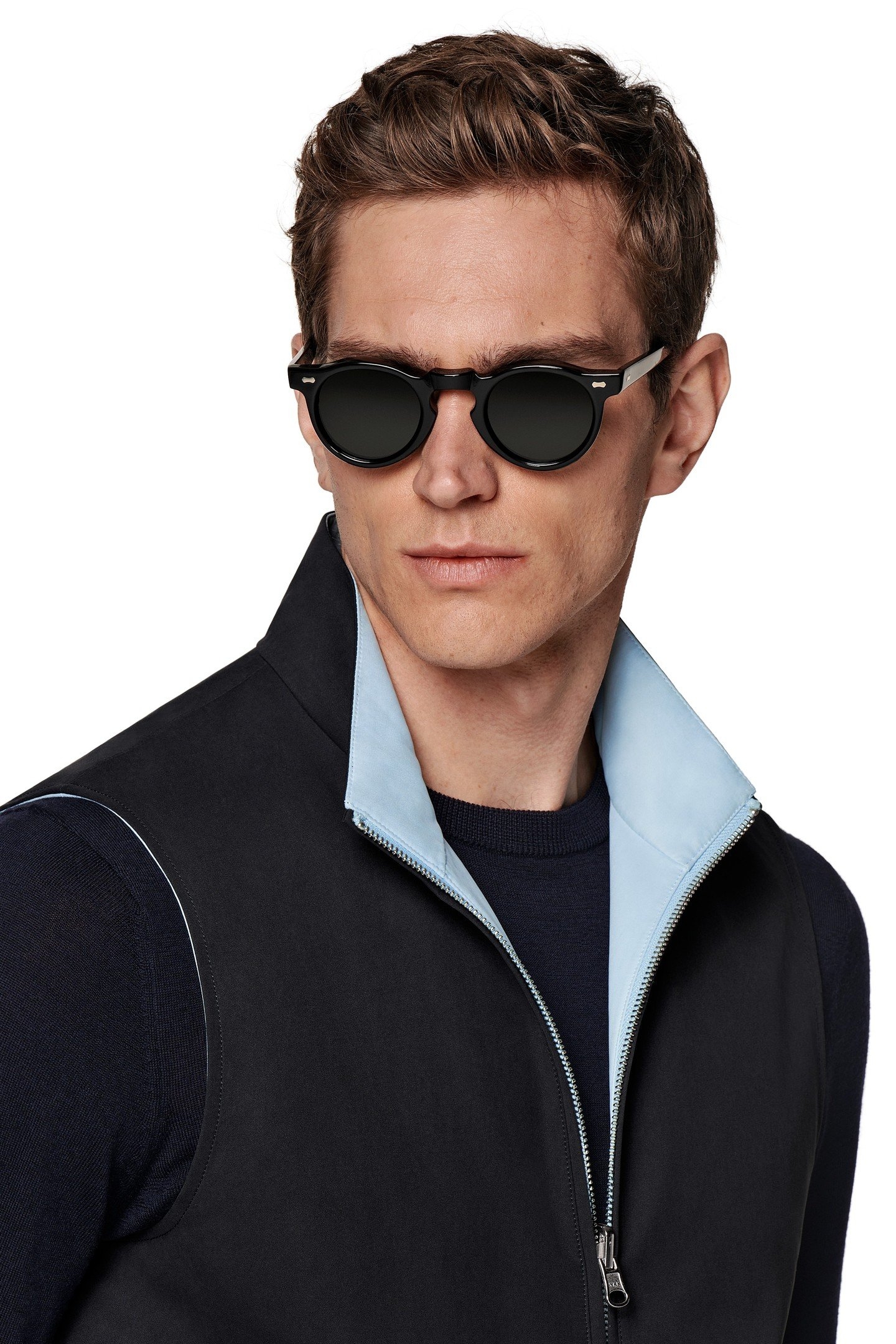 ZIP VEST-NAVY NAVY & LIGHT BLUE 8