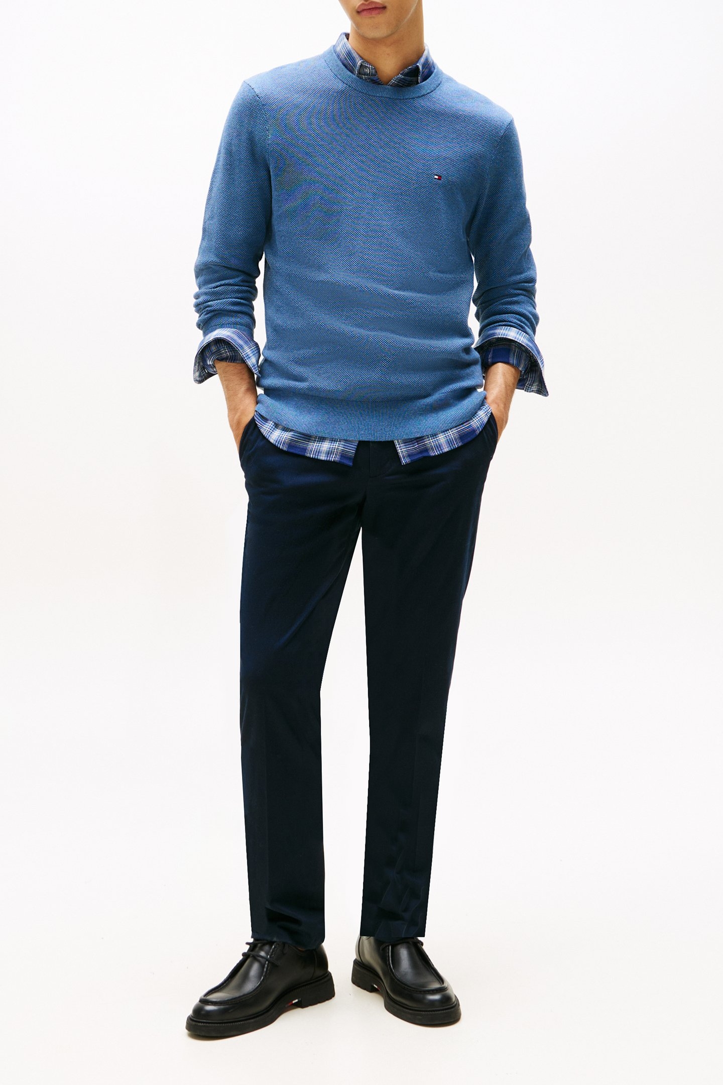 ESSENTIAL STRUCTURE SWEATER PETROL BLUE HEATHER 2