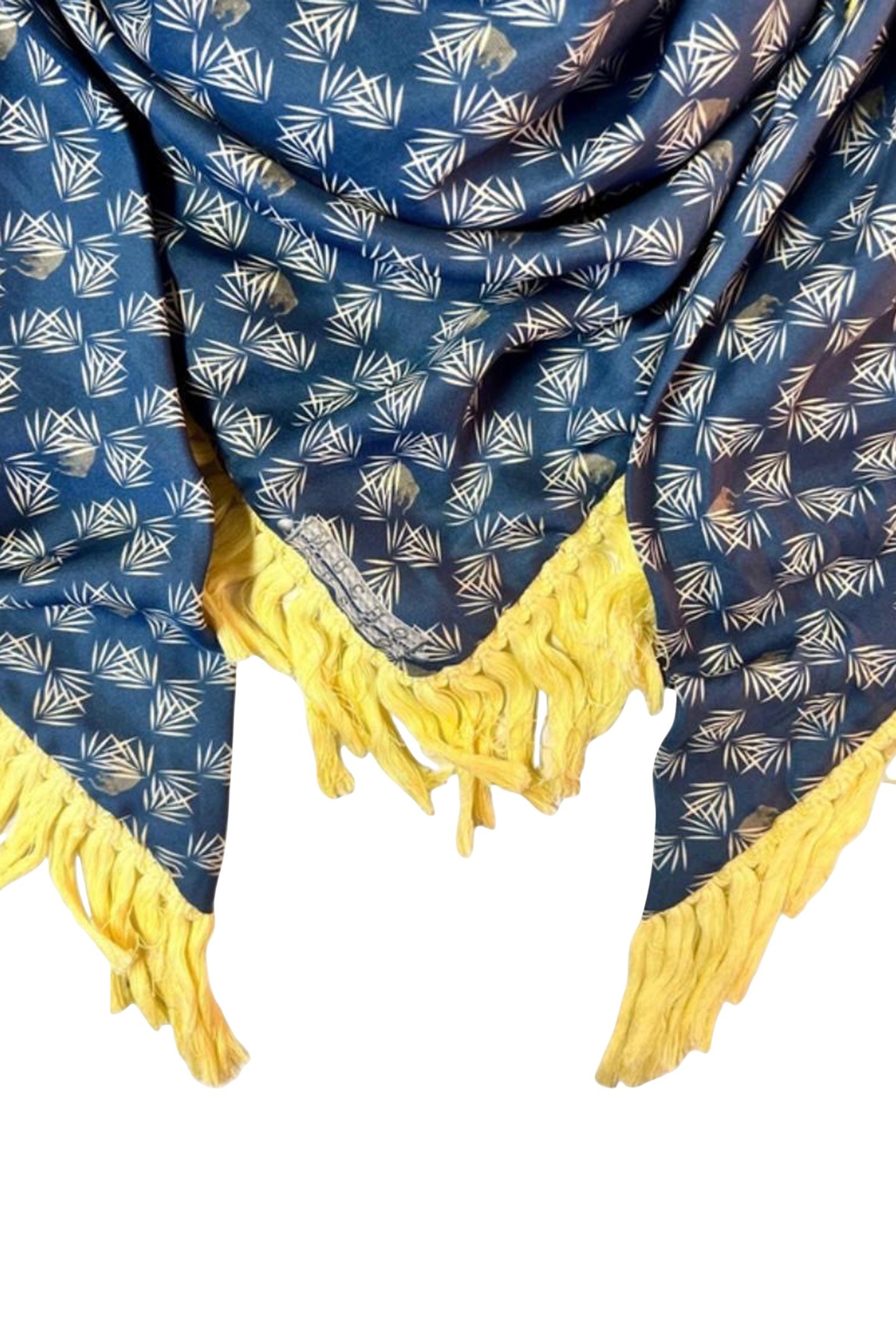 SCARF ST. TROPEZ FRINGES 002 YELLOW,BLUE 2