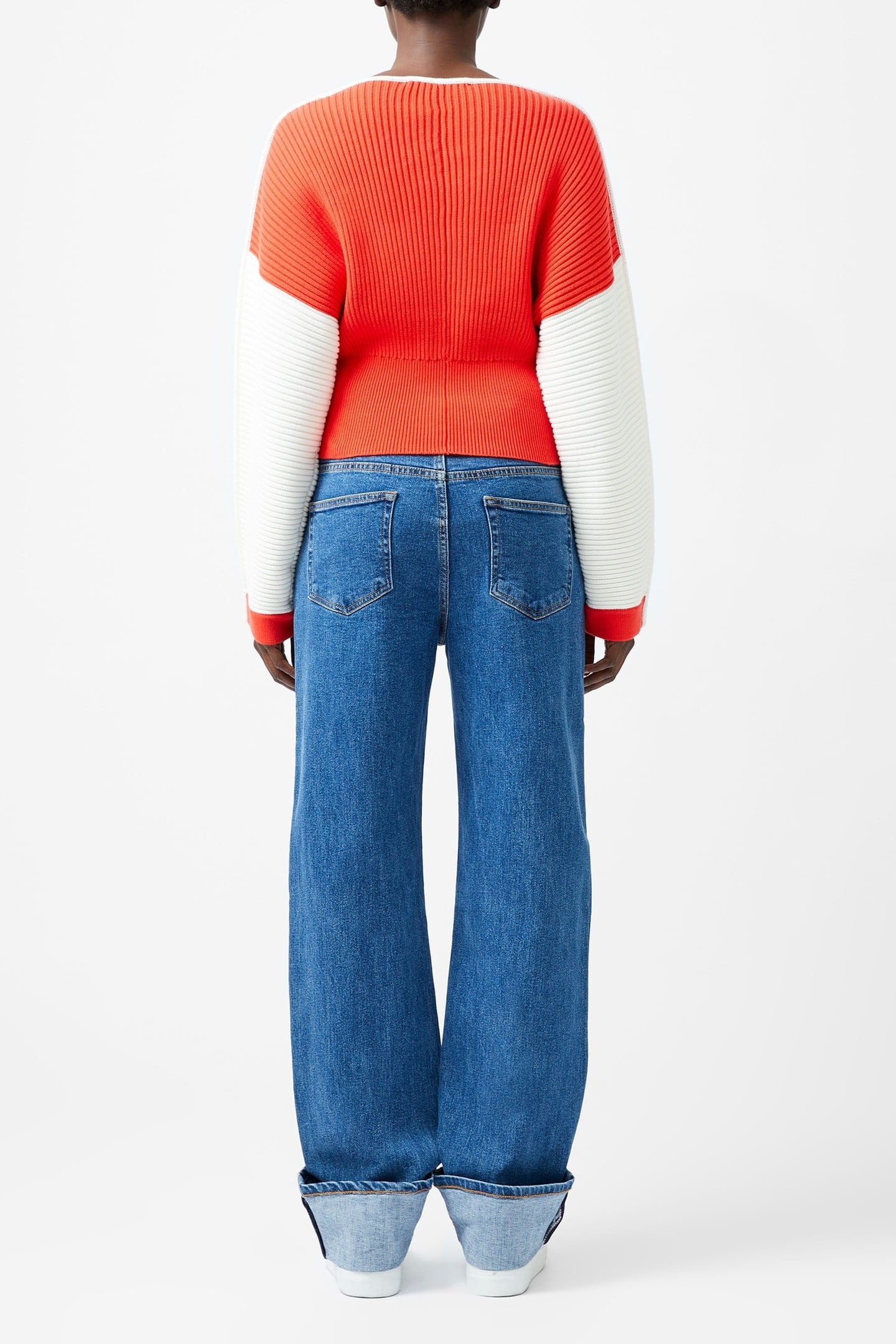 LILY DROP SHOULDER JUMPER SCARLET RED/PORCELAI 2