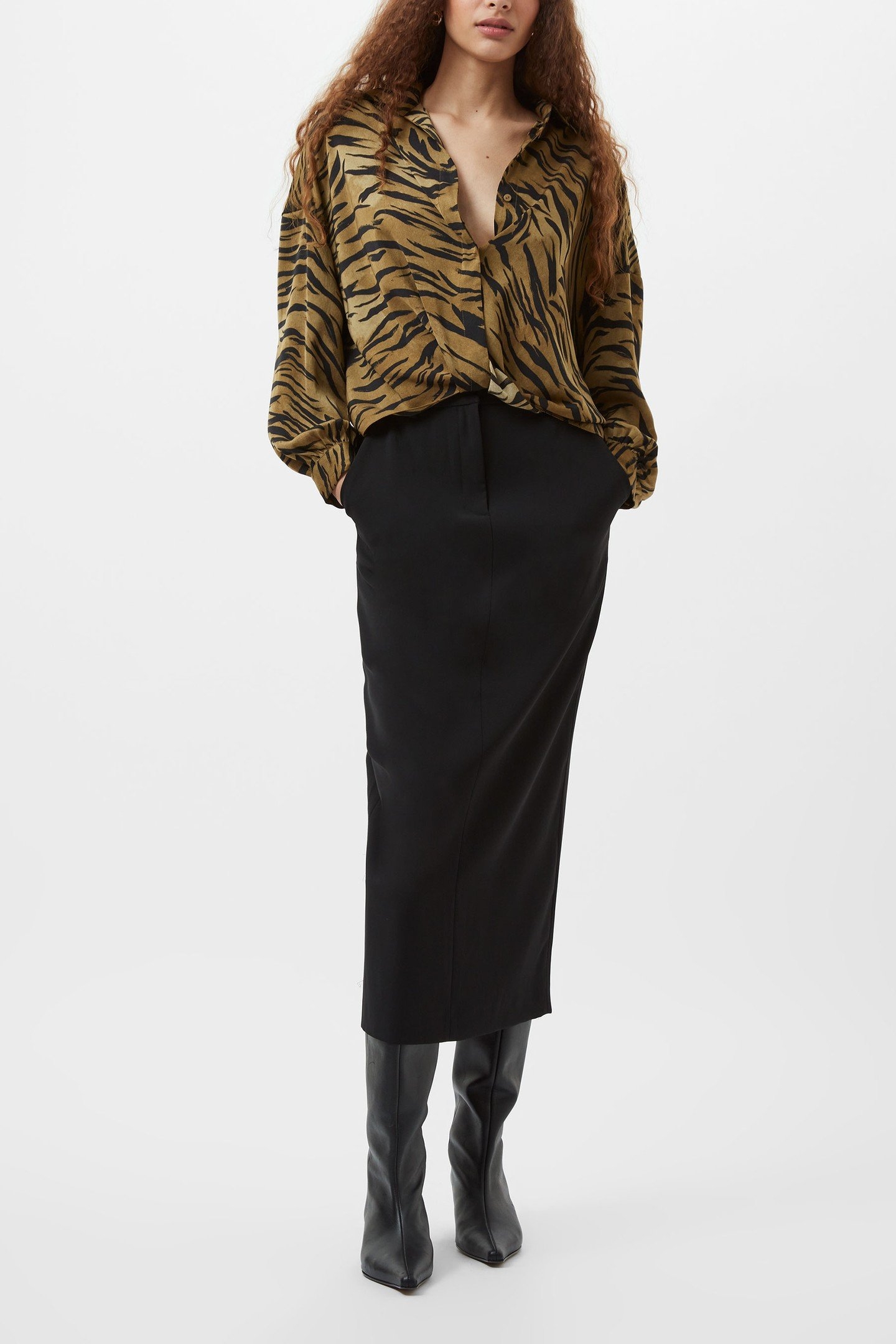 DAMASCO ADELINE PRINT TUCK SHI GOLDEN OLIVE KHAKI 1