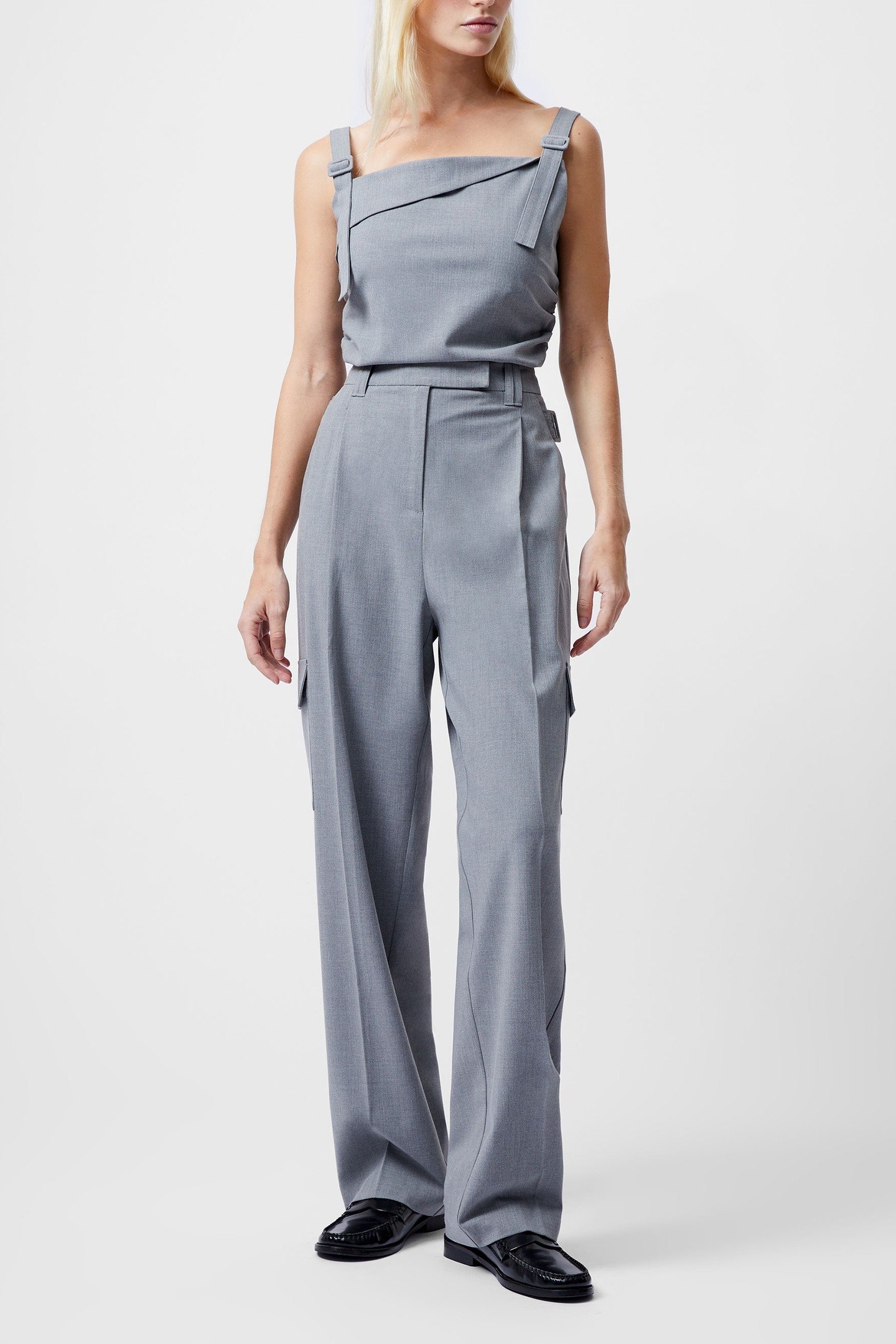 FRANKLIN BARREL LEG TROUSER GREY 1