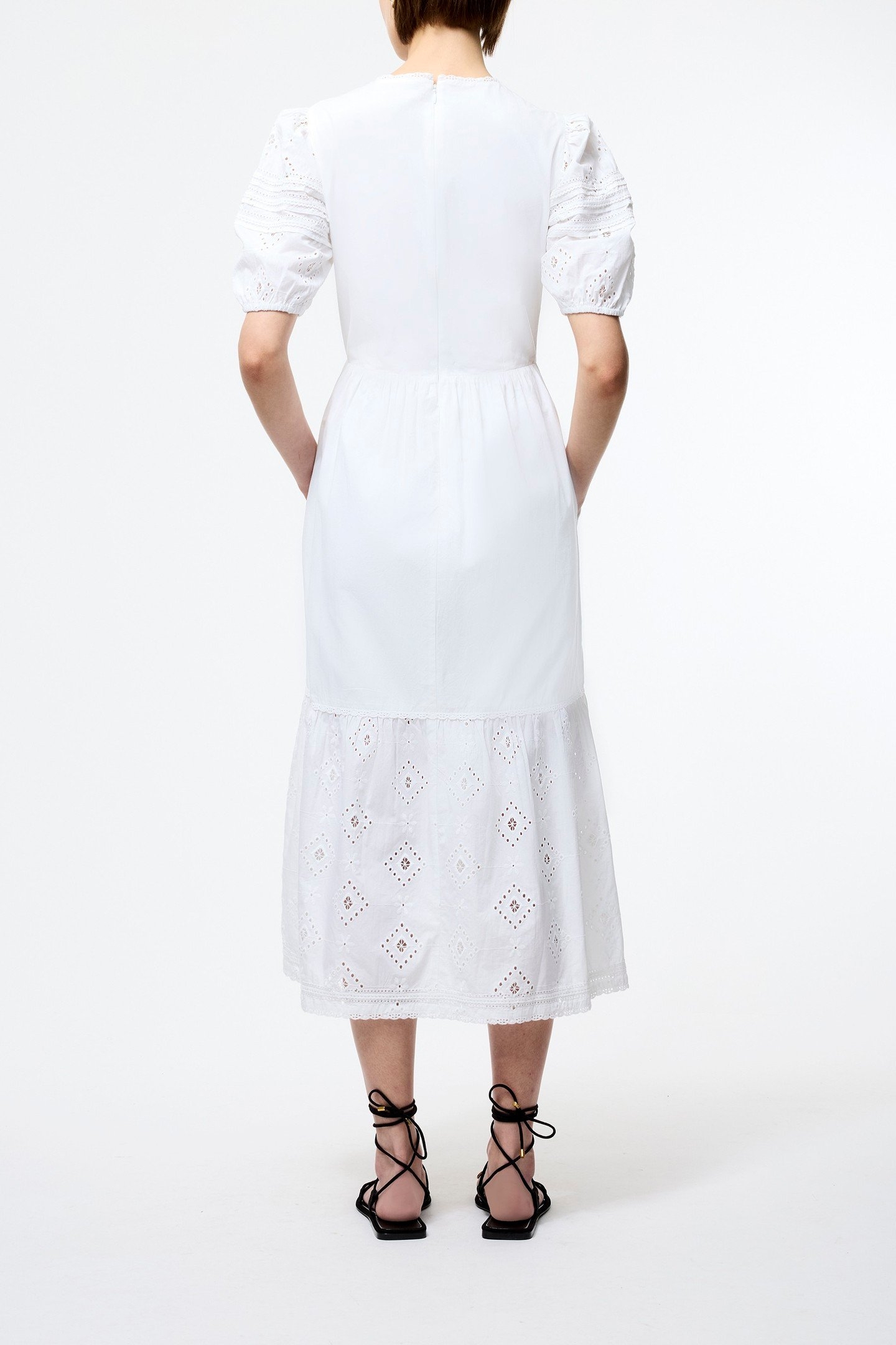 CAMBRIA COTTON MIDI DRESS LINEN WHITE 2