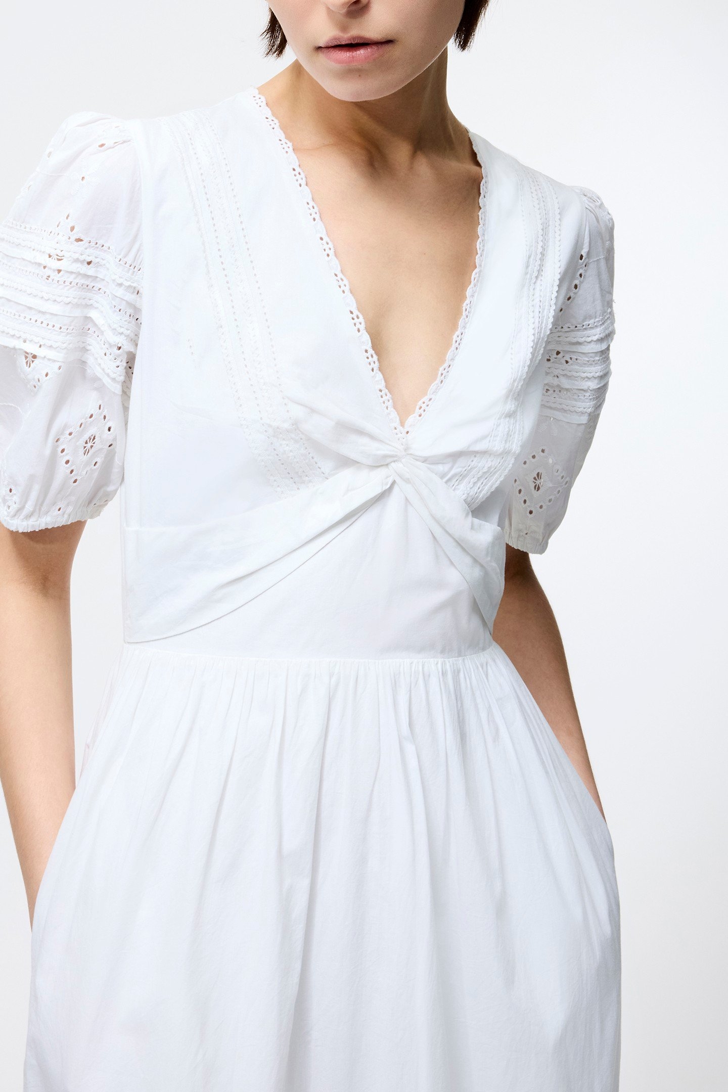 CAMBRIA COTTON MIDI DRESS LINEN WHITE 4