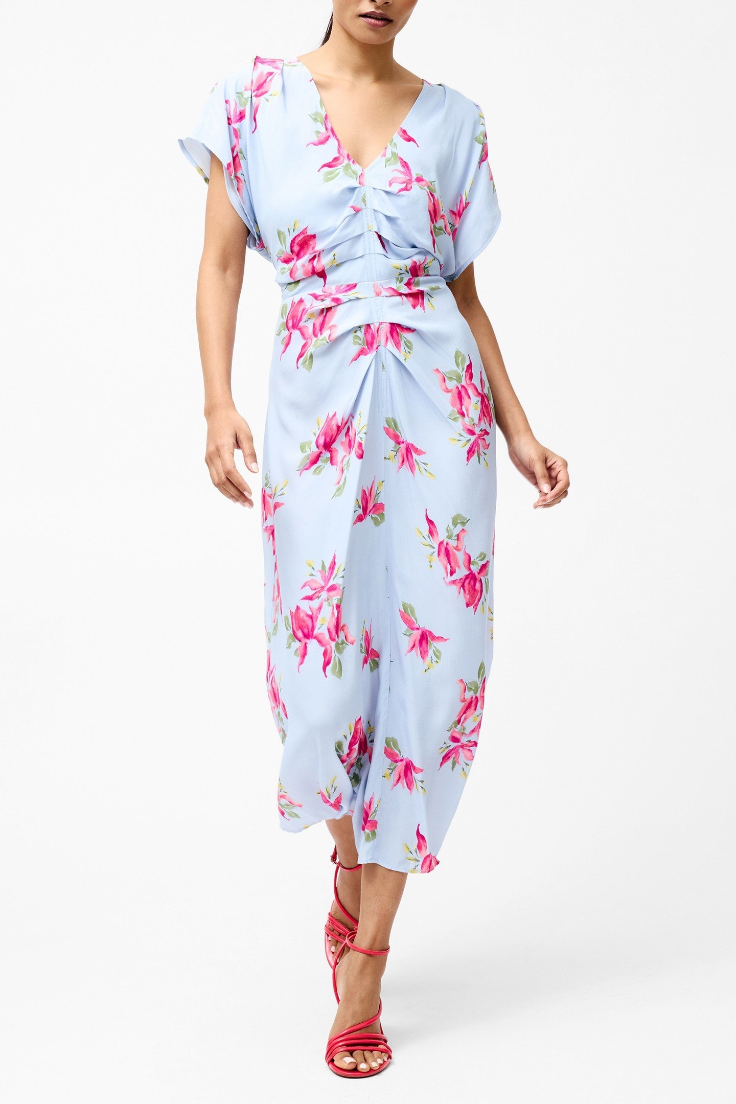 VIVIENNE VISCOSE FRONT DRESS SKY BLUE 1