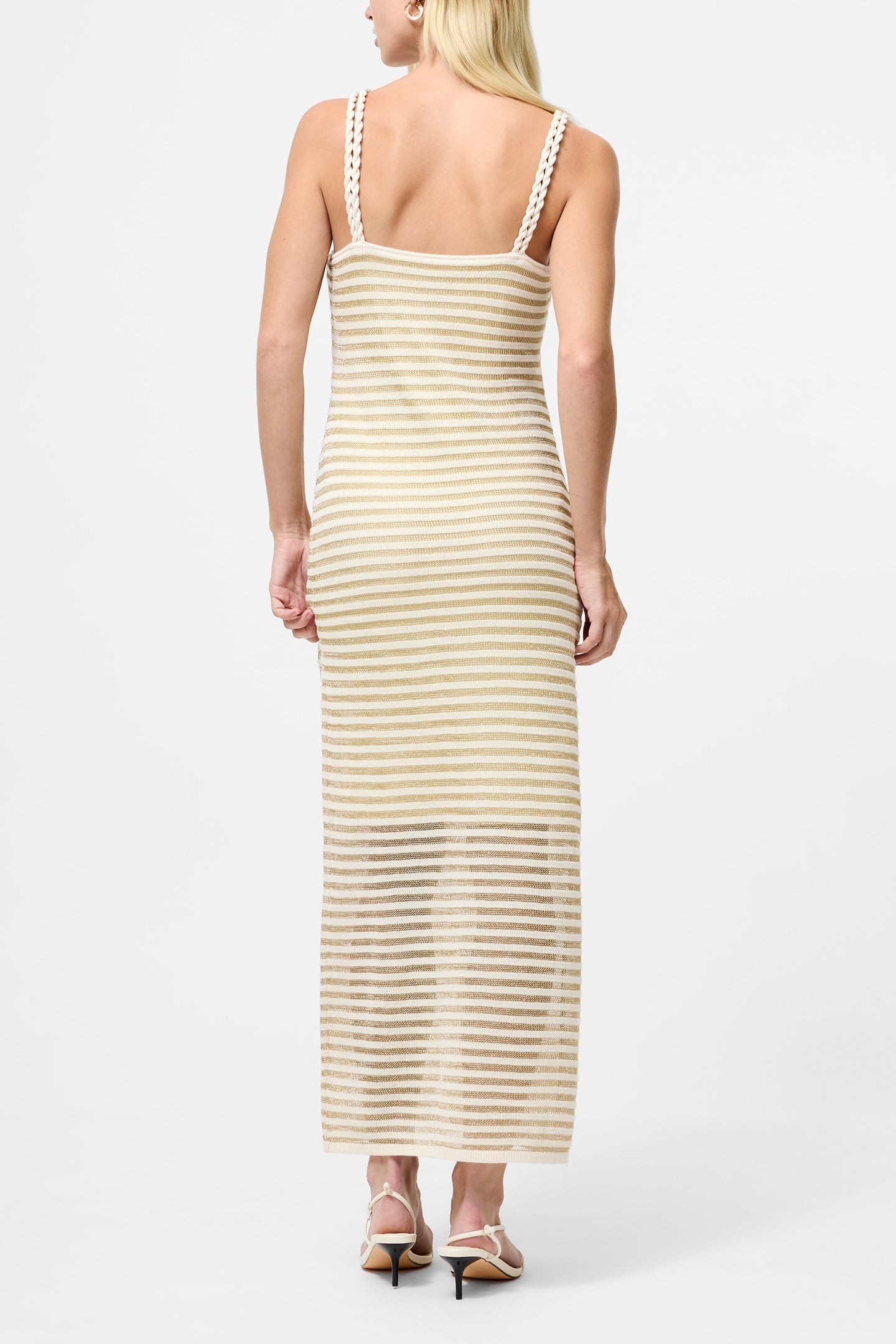 JERRY KNIT STRAPPY DRESS CREAM/GOLD 2