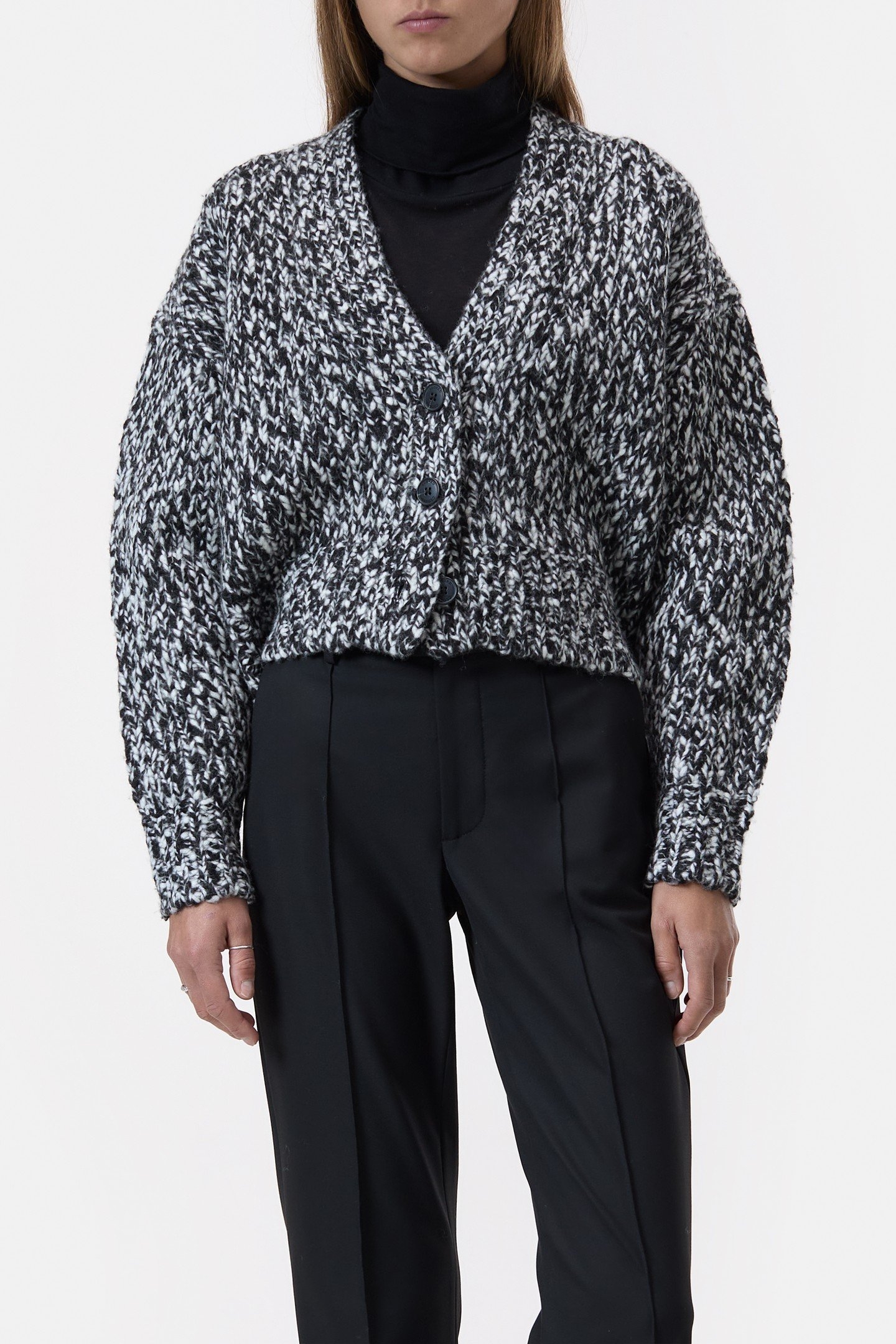 BOXY CARDIGAN KNITS BLACK 1